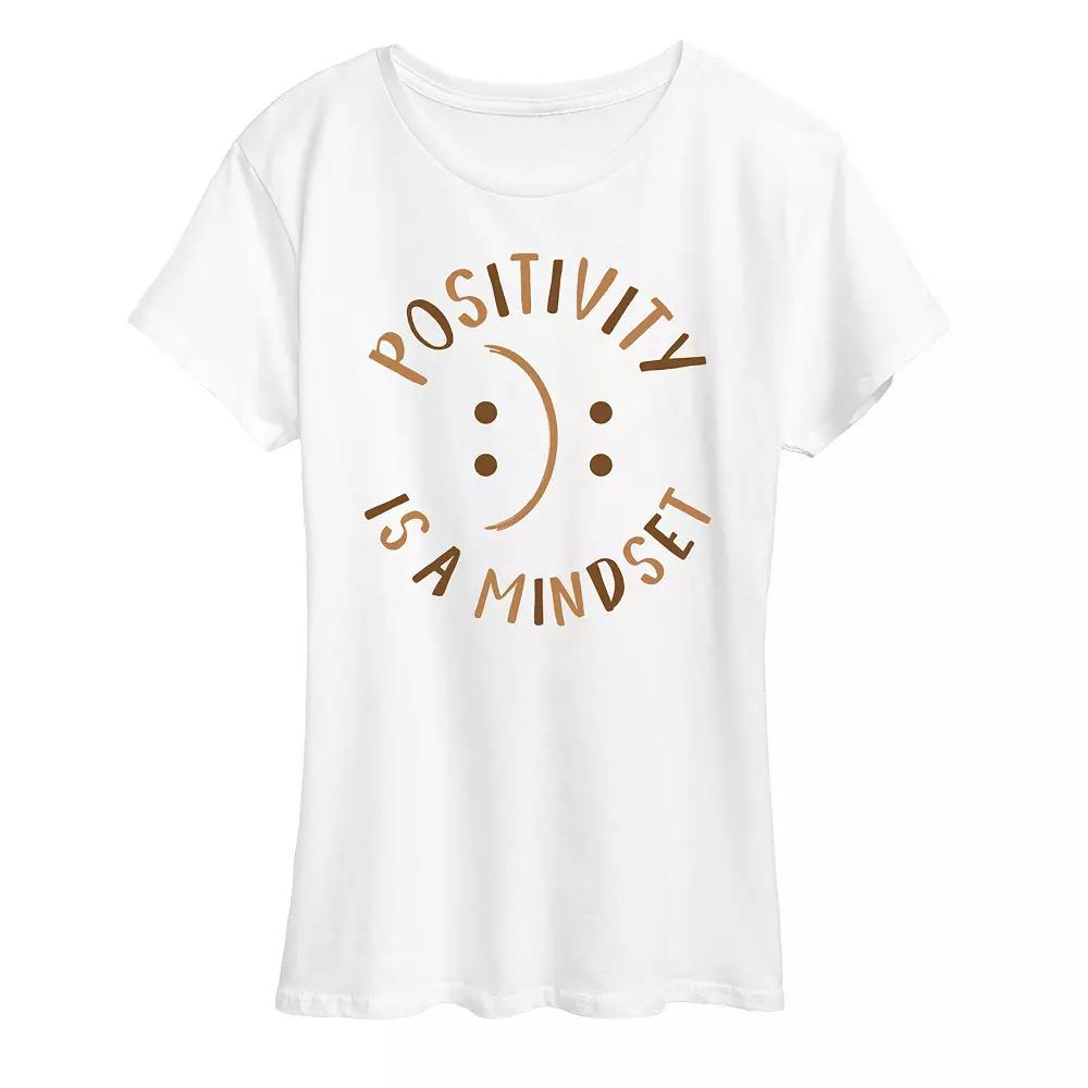 Women's Positivity Is A Mindset Graphic Tee, Girl's, Size: XL, White Product Image