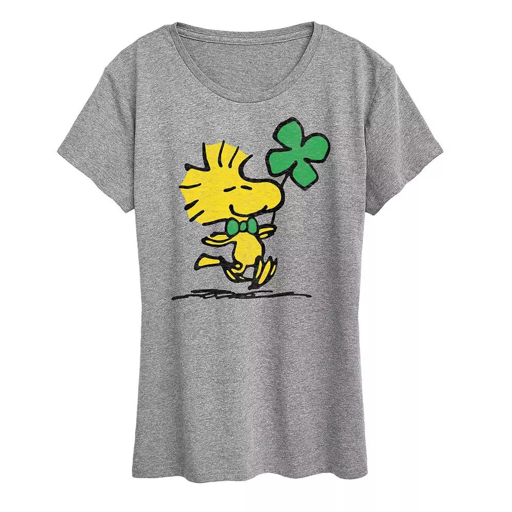 Women's Peanuts Woodstock Clover Graphic Tee,  Product Image