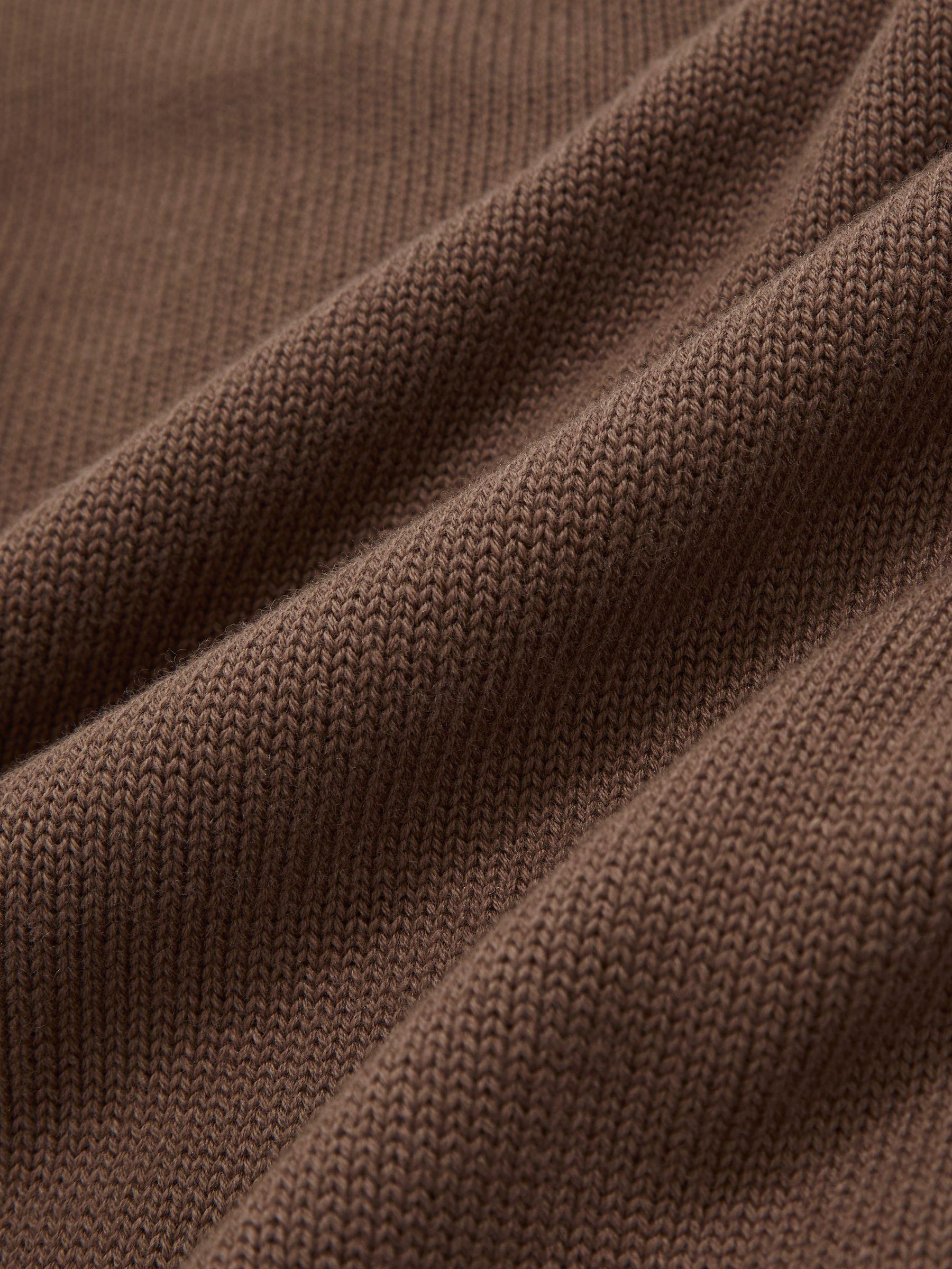 Cotton And Wool Crew-Neck Top in Brown Product Image