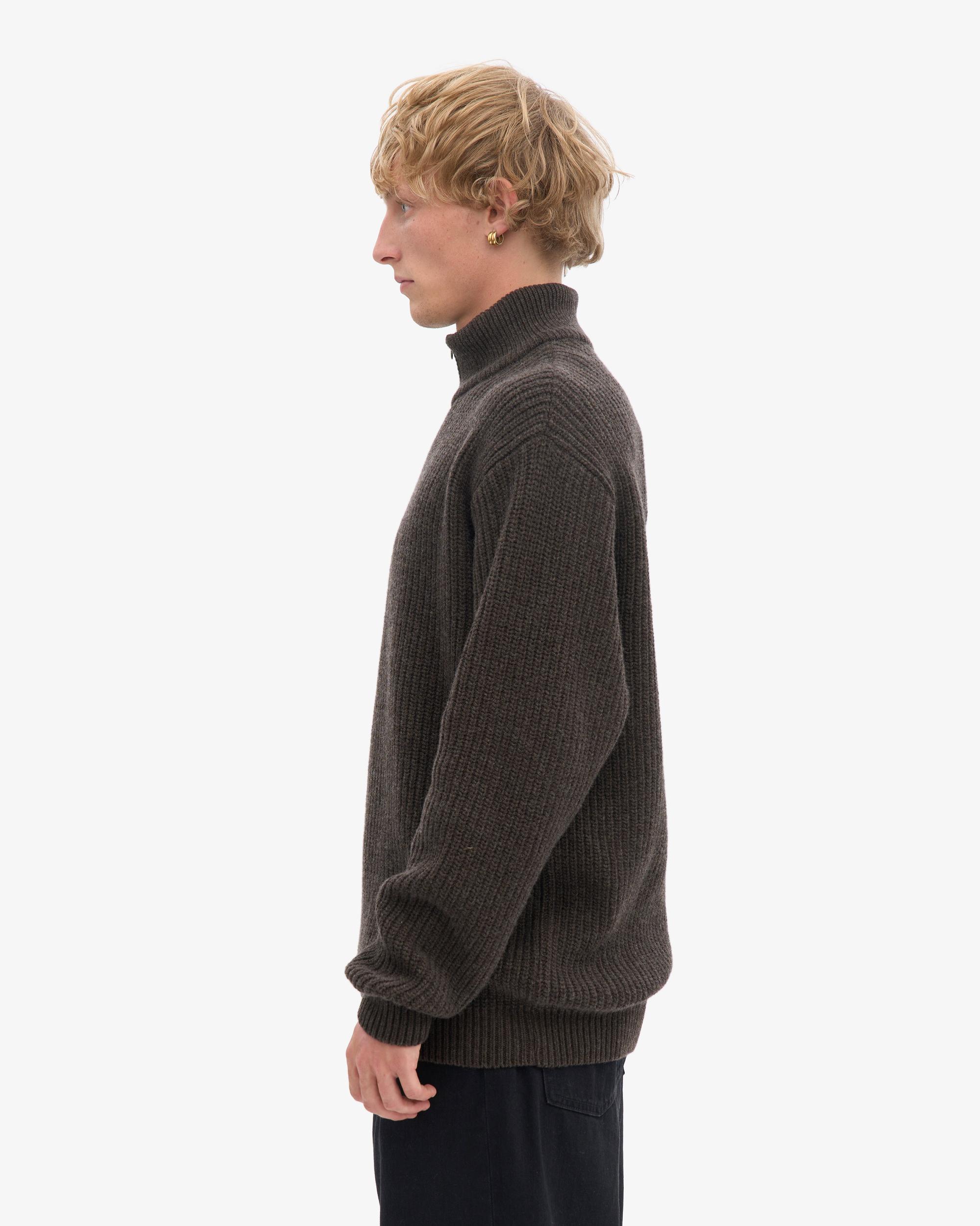 Merino Quarter Zip - Coffee Brown Product Image