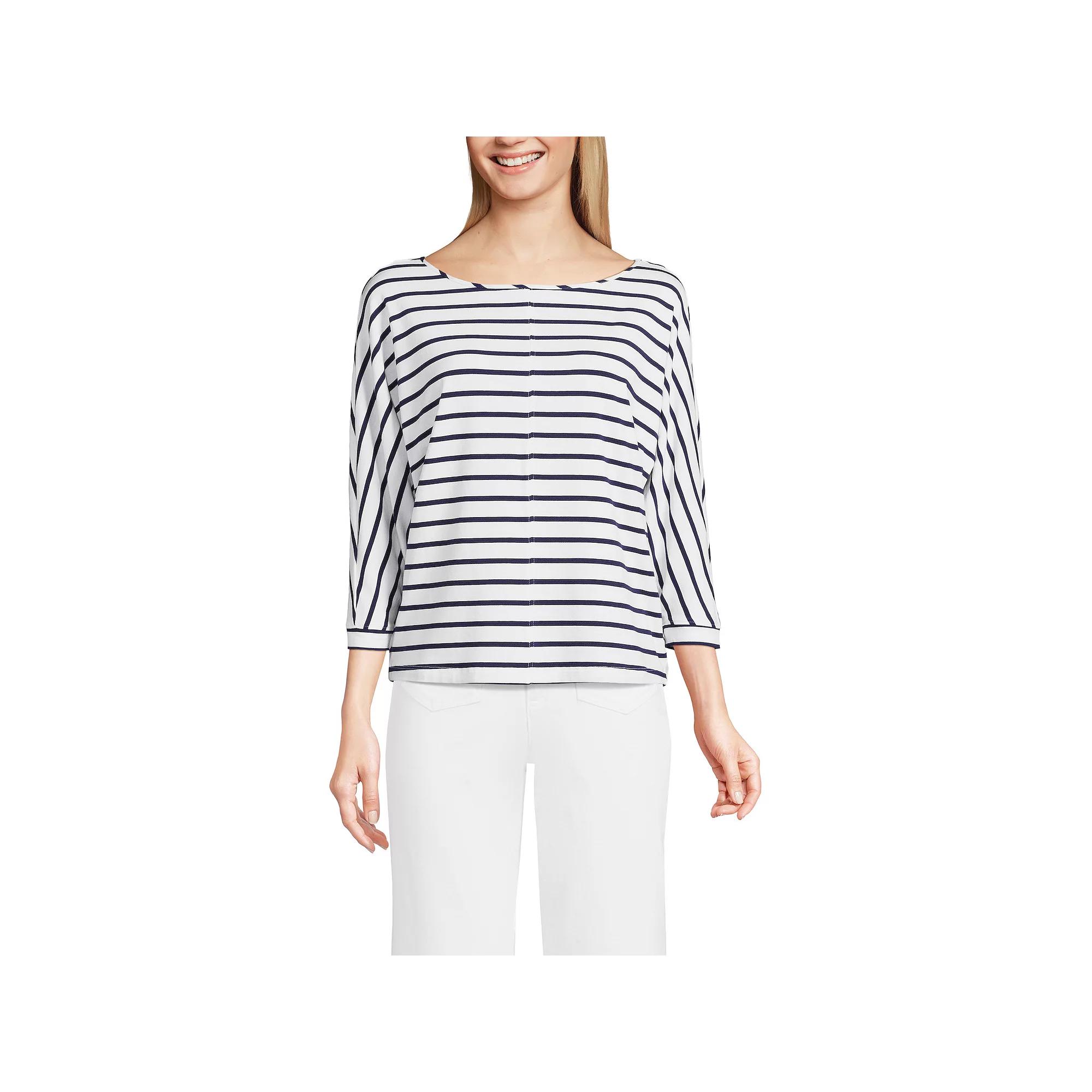 Women's Lands End Lightweight Jersey Boatneck Dolman Sleeve Top,  Product Image