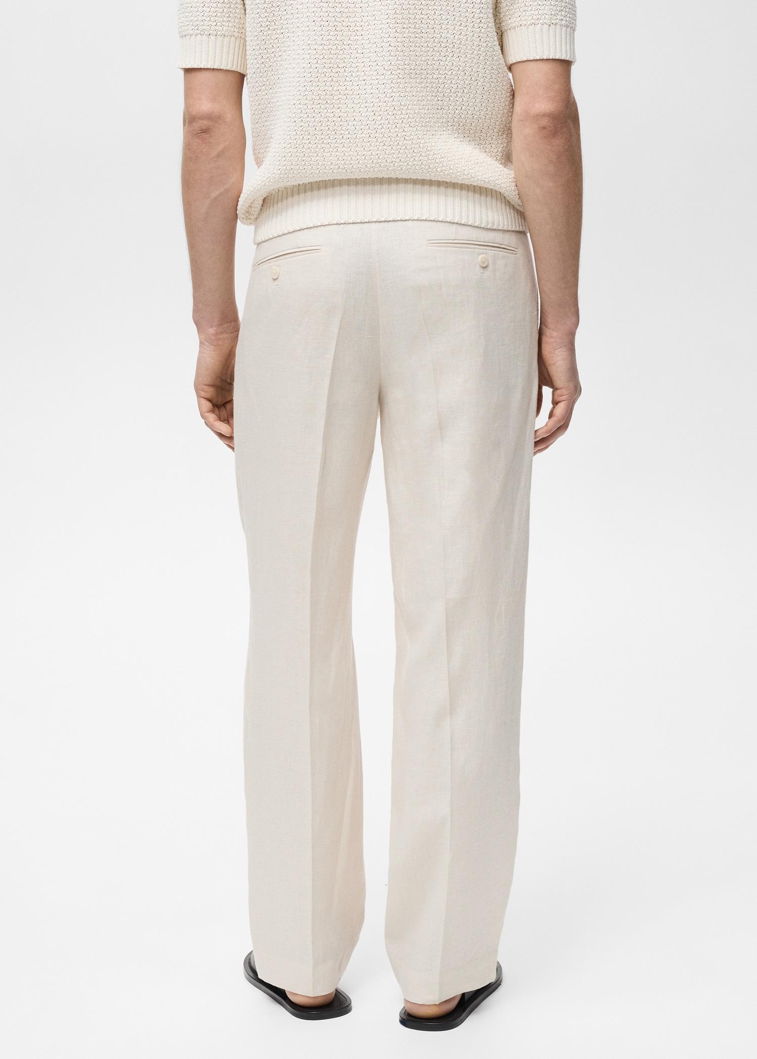 100% linen pleated pants - Men | MANGO USA Product Image