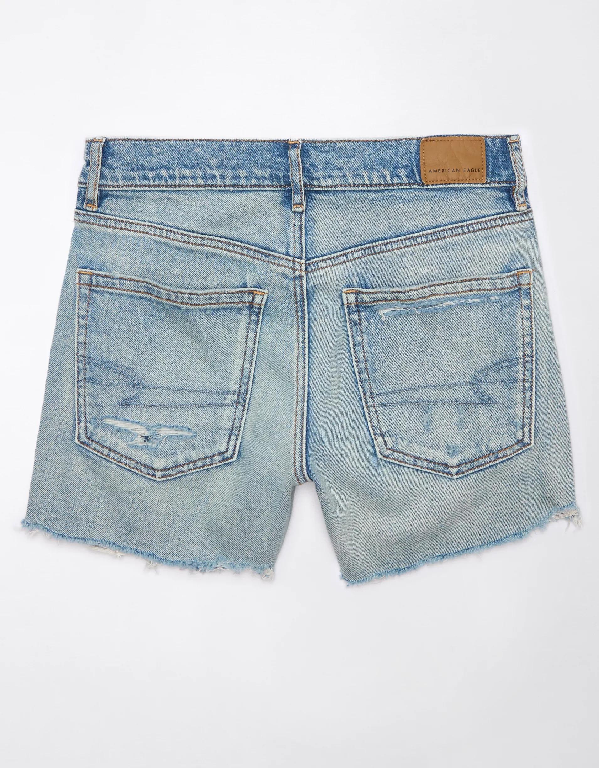 AE Strigid Super High-Waisted Relaxed Ripped Denim Short Product Image