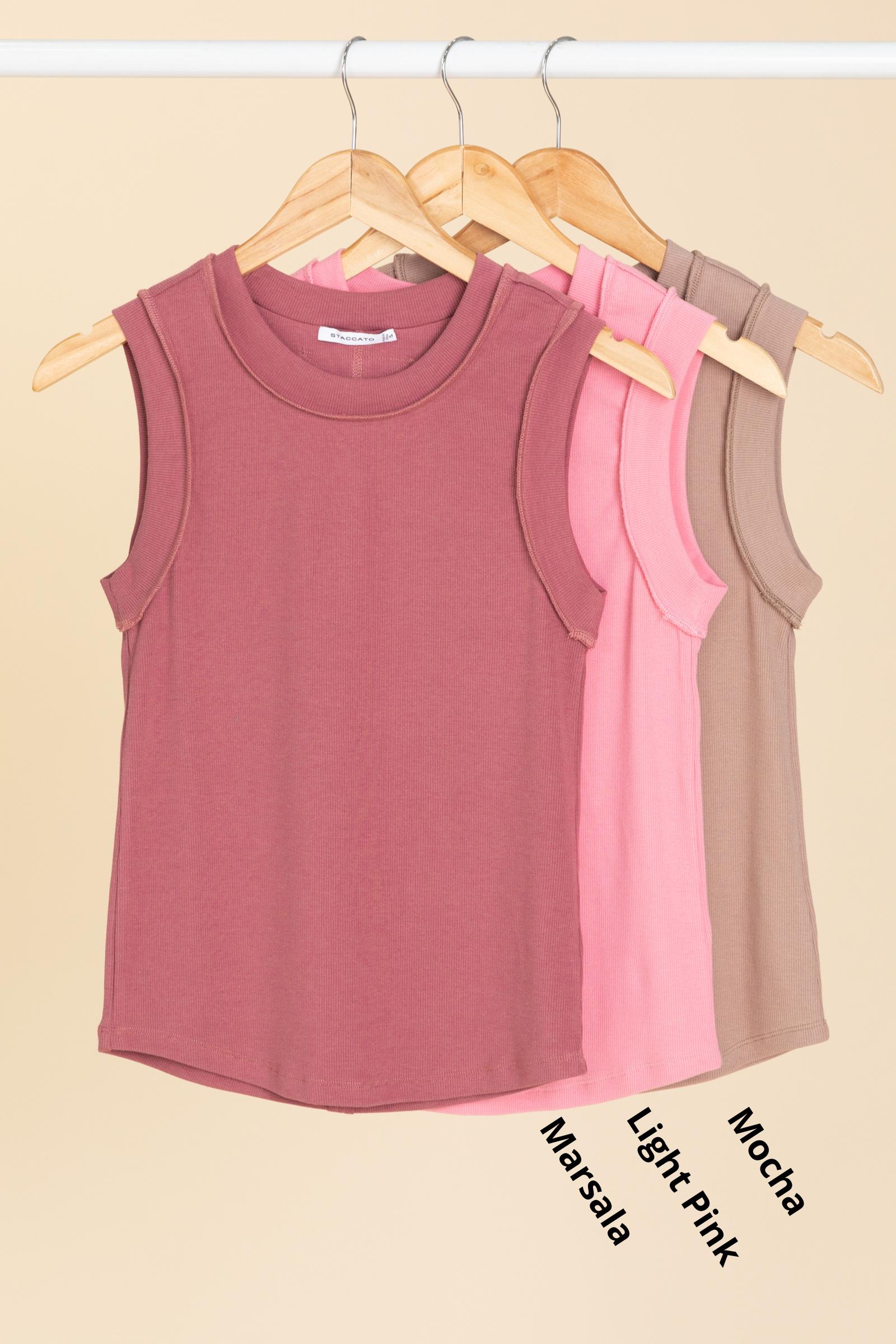 Ribbed Racer Knit Tank Top Product Image