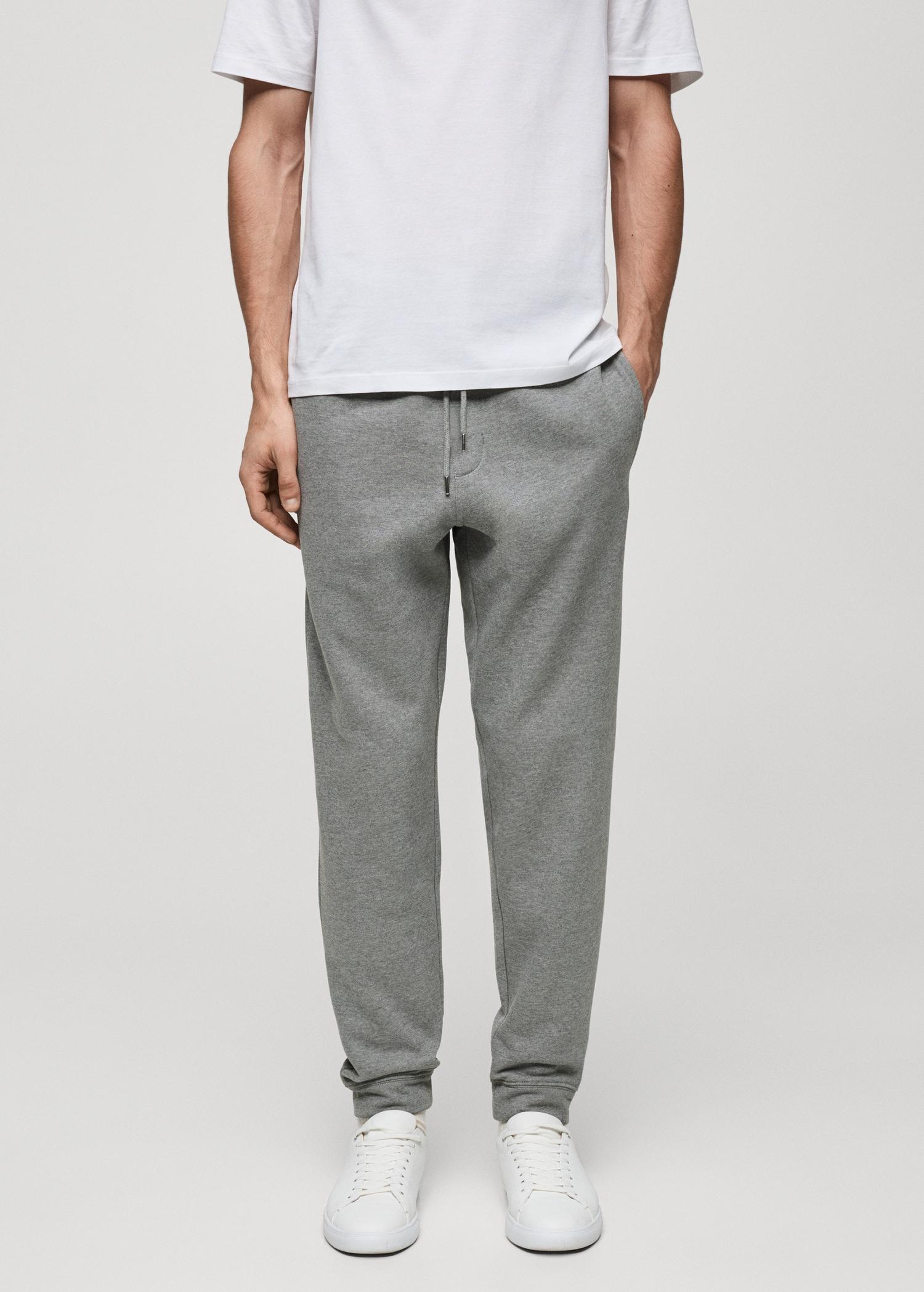 Brushed joggers with elastic waistband - Men | MANGO USA Product Image