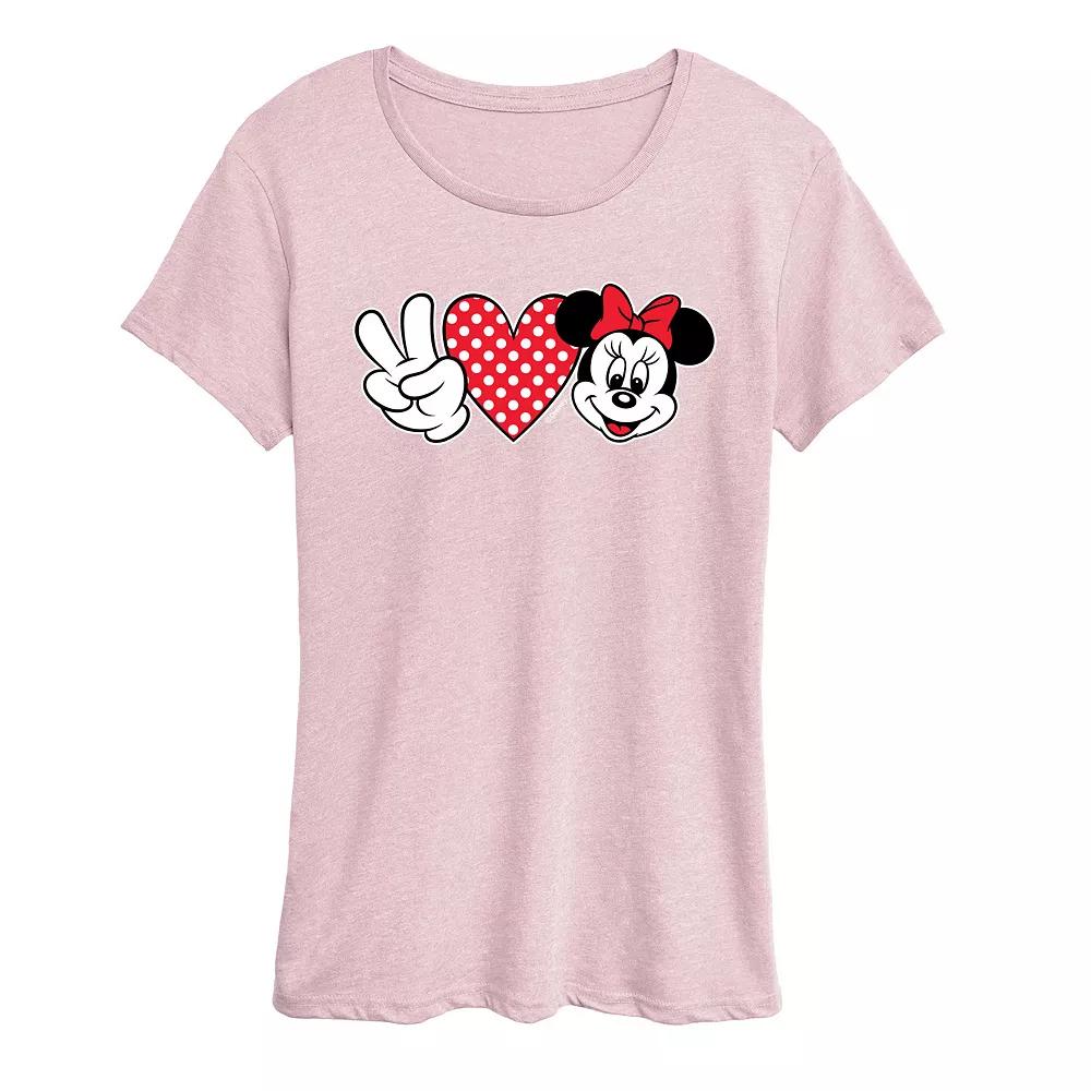 Disney's Minnie Mouse Women's Peace Love Graphic Tee,  Product Image