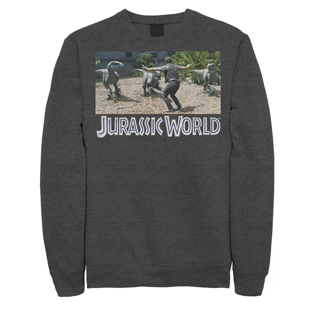 Men's Jurassic World Owen Raptor Pack Trainer Sweatshirt, Size: Large, Grey Heather Product Image