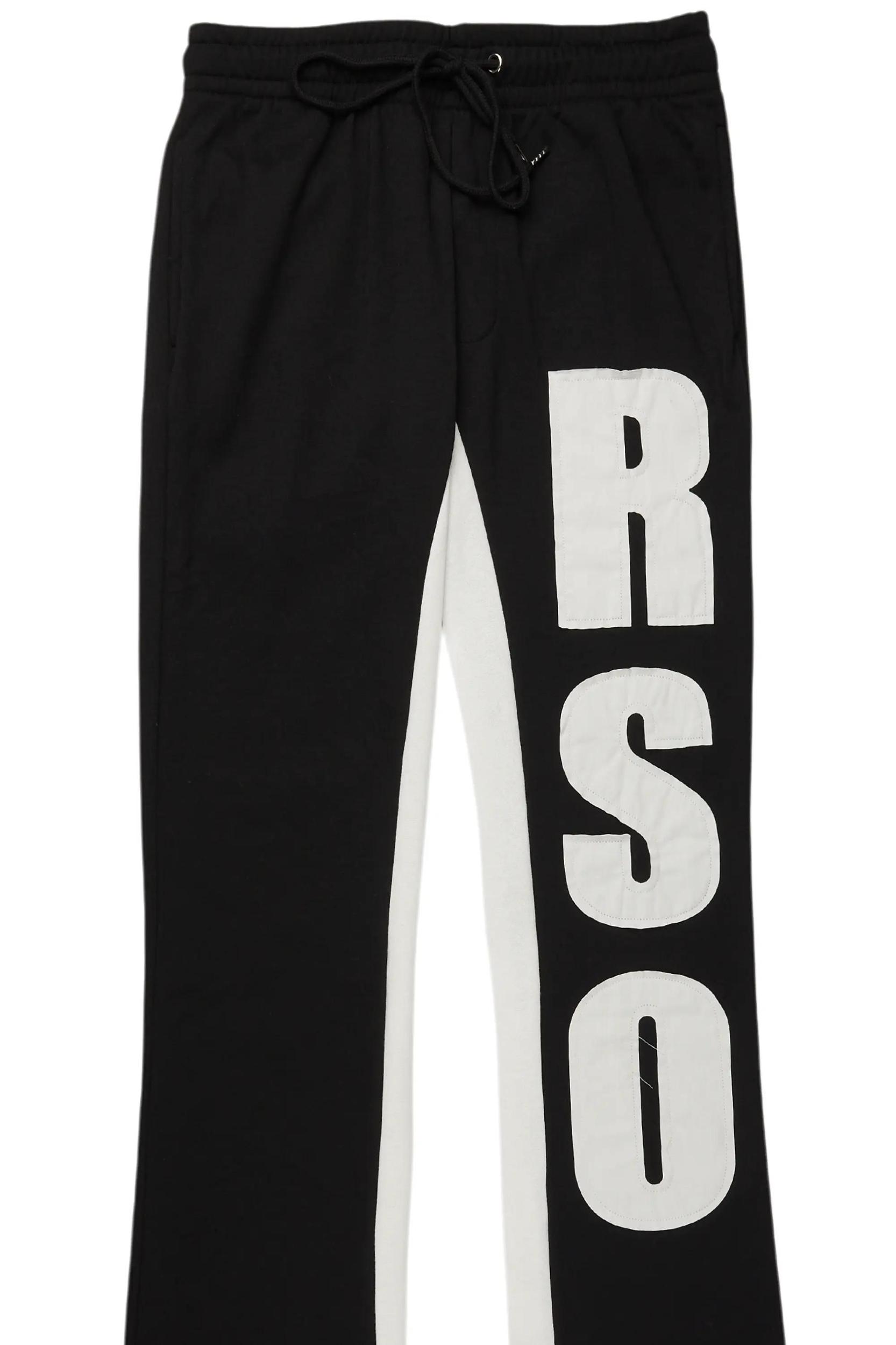 Uko Jet Black Stacked Baggy Track Pant Male Product Image