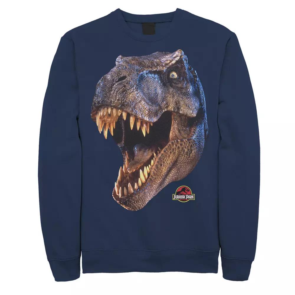 Men's Jurassic Park T-Rex Head Roar Fleece Graphic Pullover,  Product Image