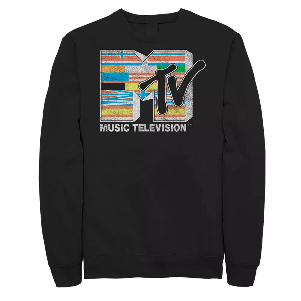 Big & Tall MTV Flag MTVSweatshirt, Men's, Size: XXL Tall, Black Product Image