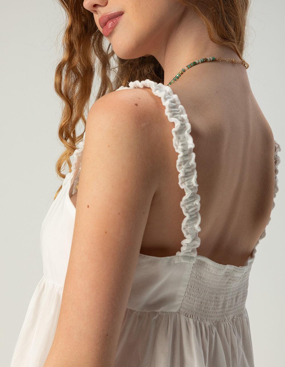 FULL TILT Womens Long Babydoll Top - WHITE Product Image
