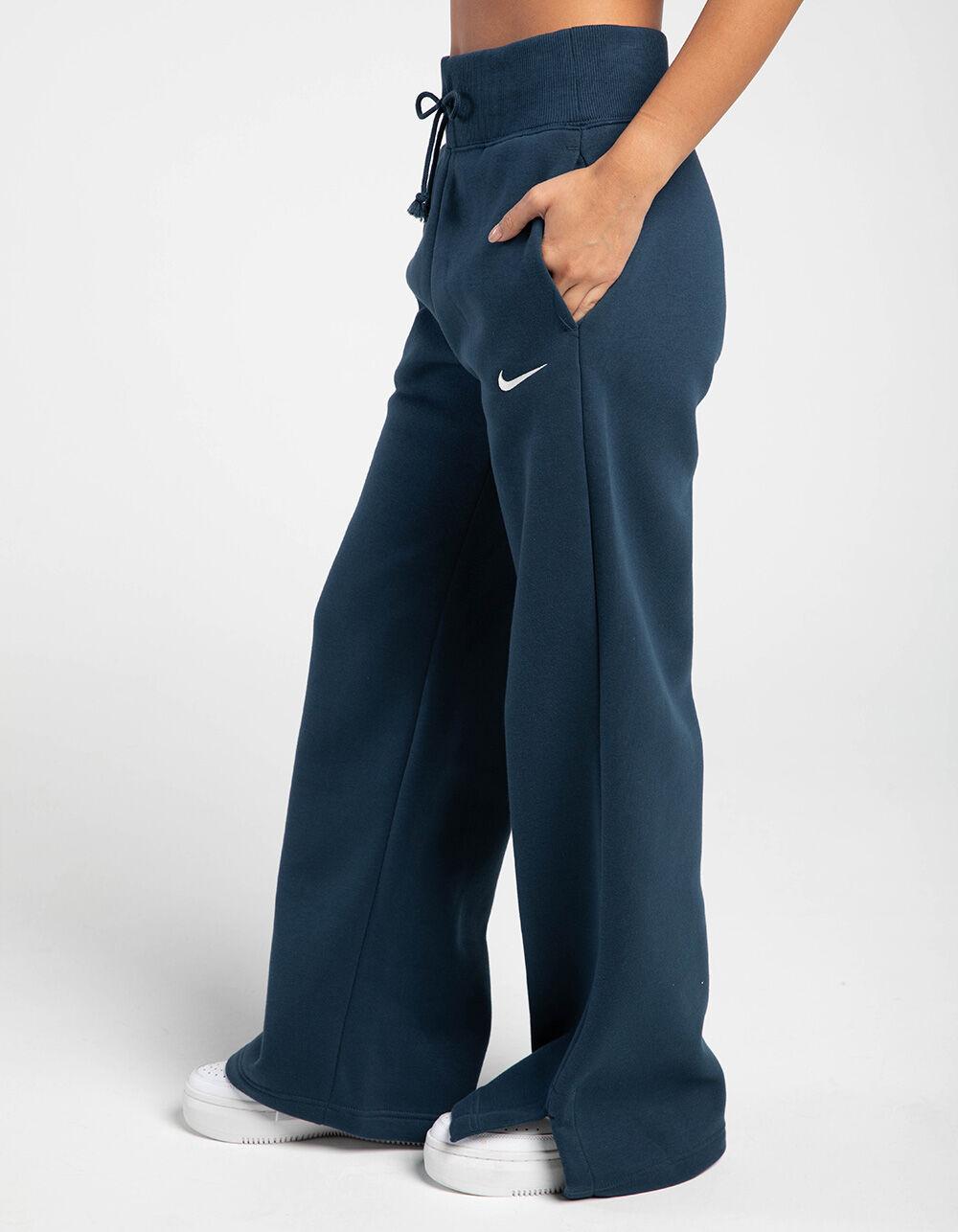 NIKE Sportswear Phoenix Womens Wide Leg Fleece Sweatpants - NAVY Product Image