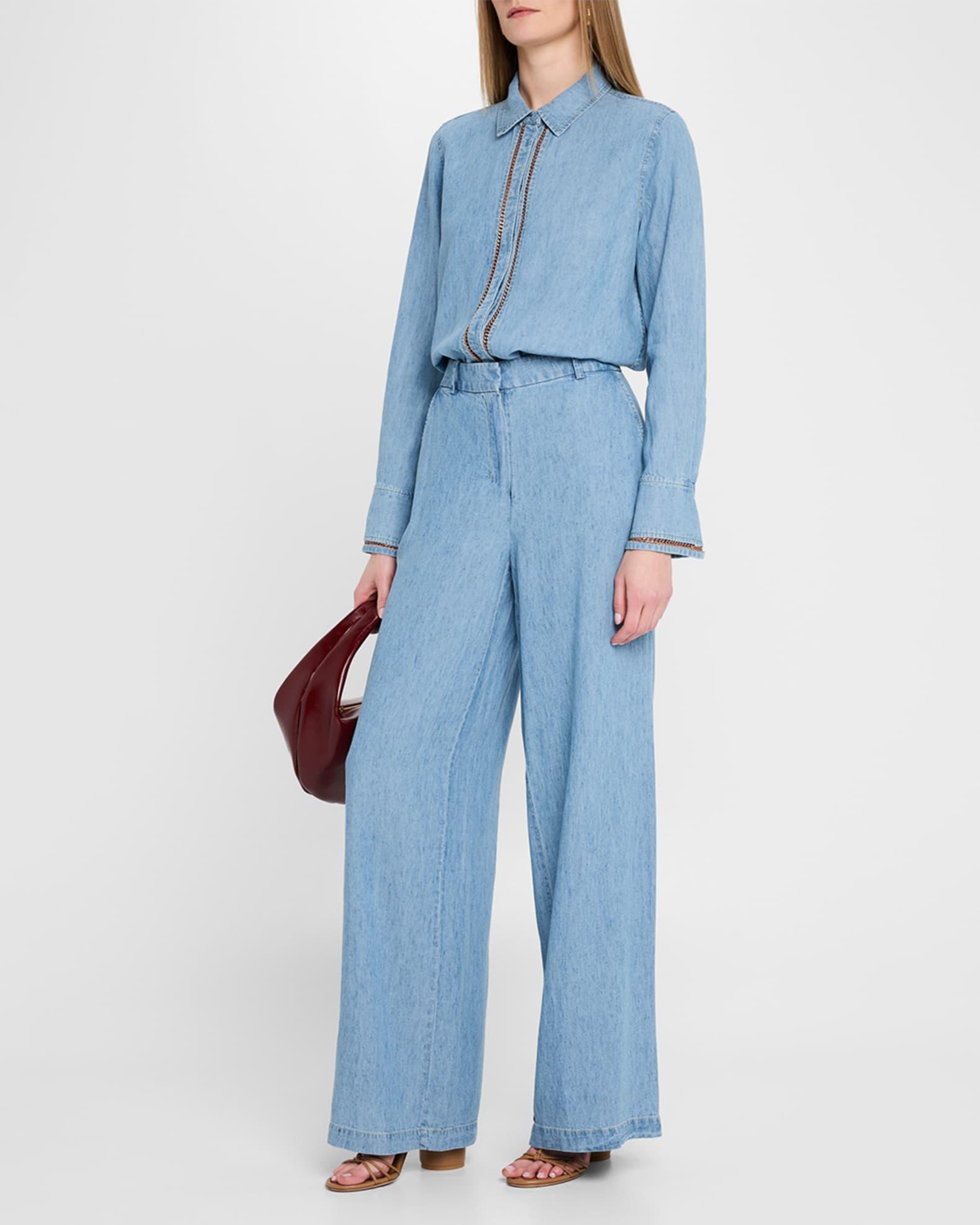 Claude Wide-Leg Denim Pants Product Image