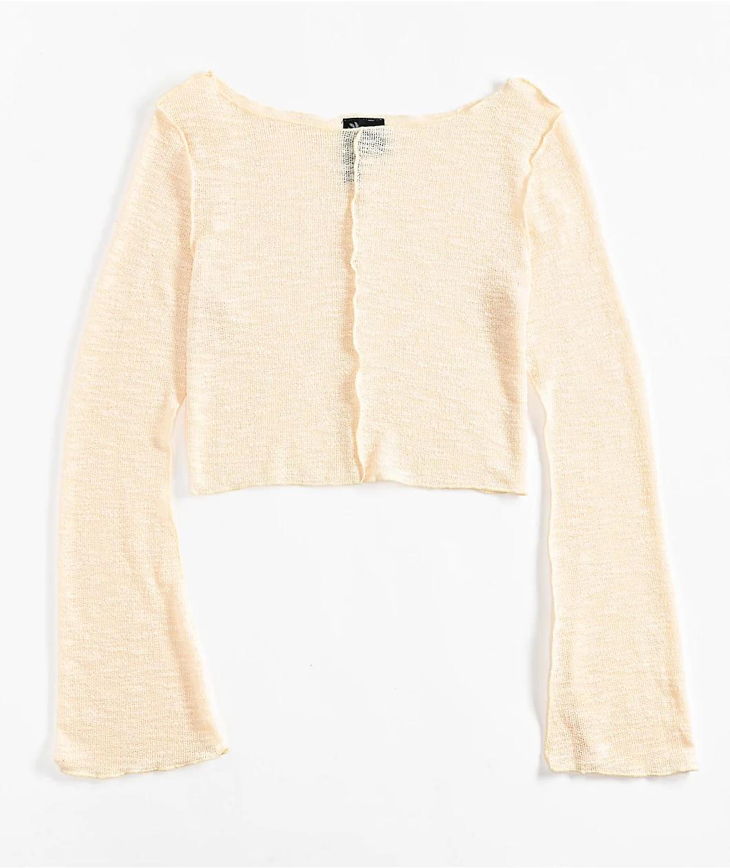 Spicychix Slub Cream Long Sleeve Top Product Image