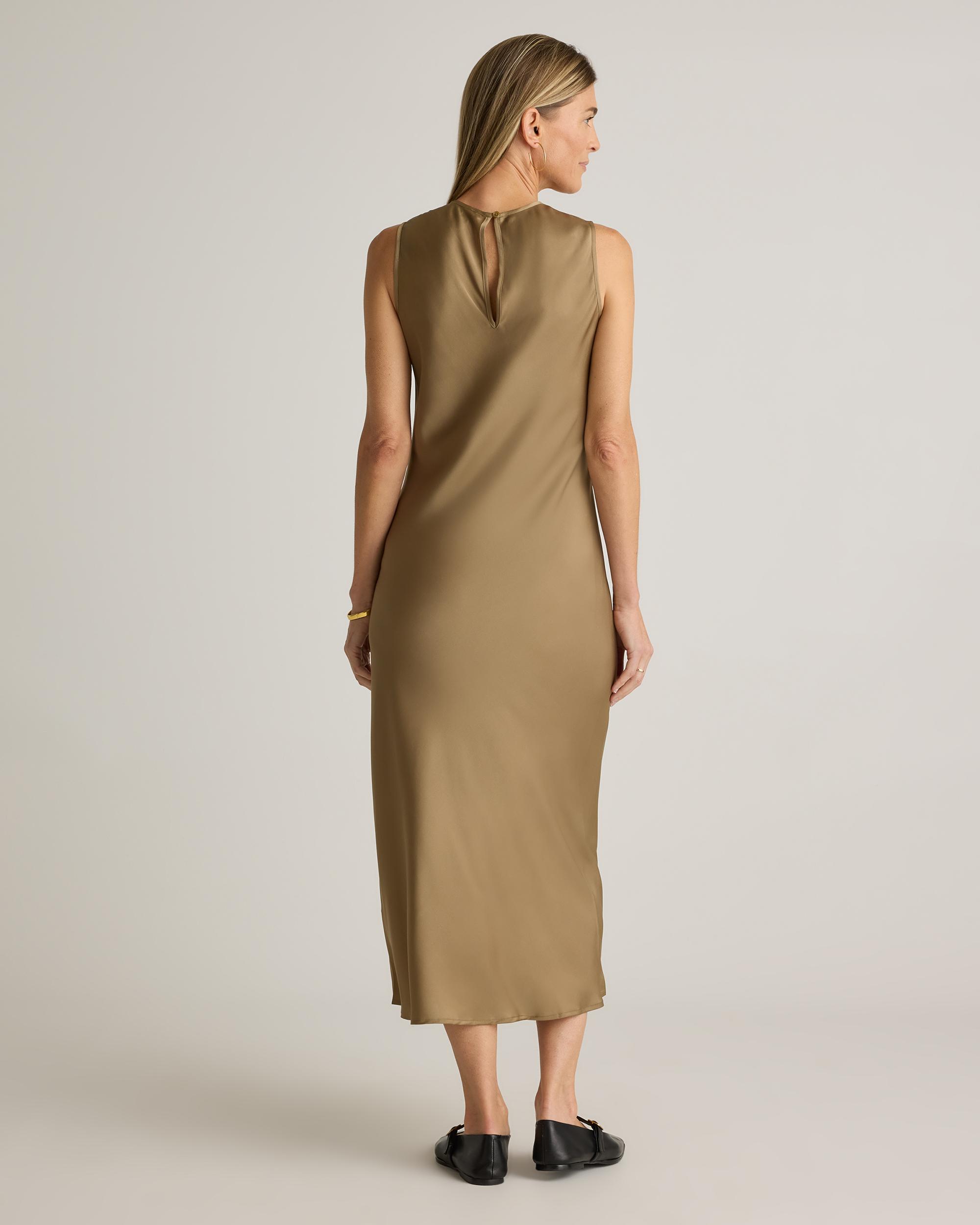 Quince | Women's Washable Stretch Silk Tank Top Midi Dress Product Image