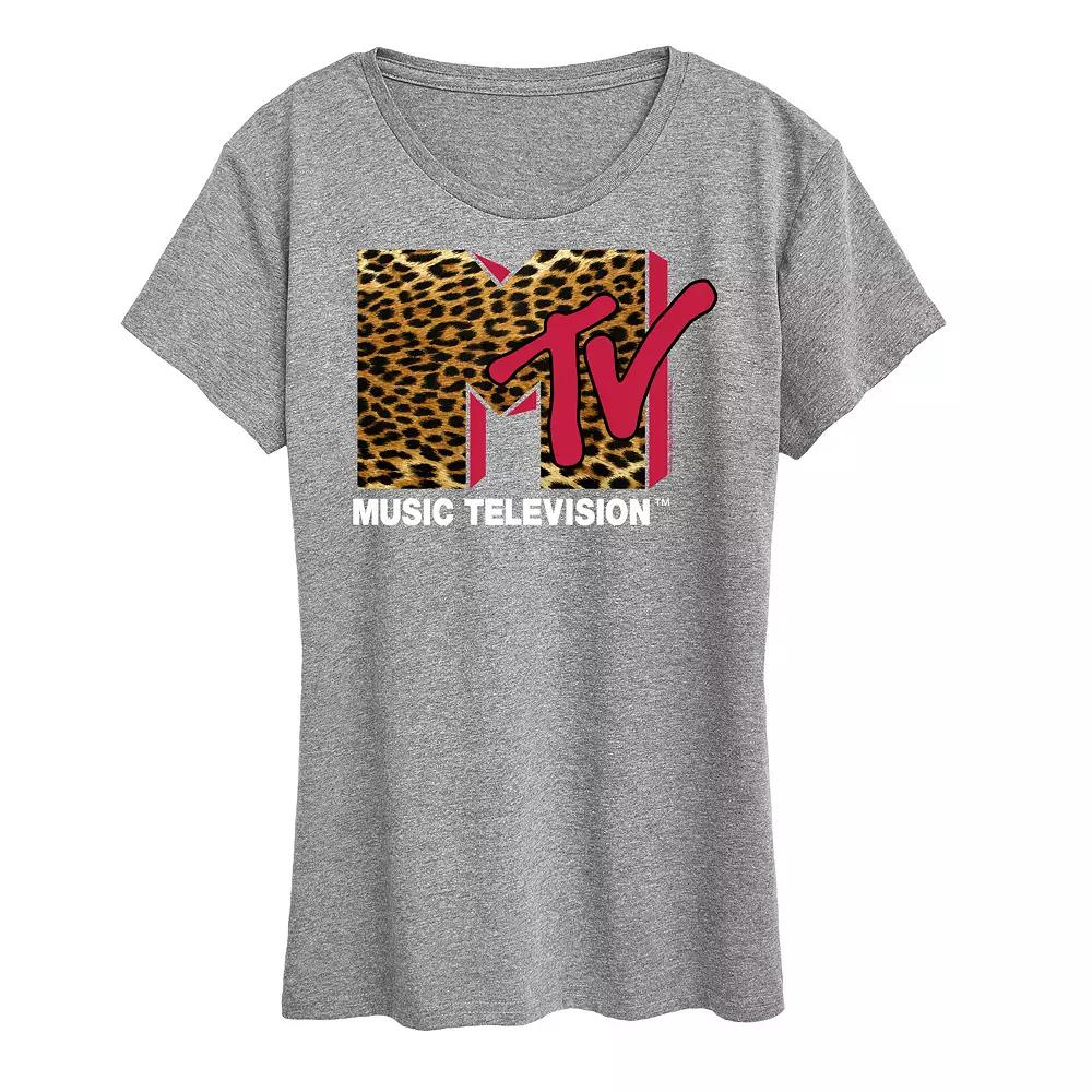 Women's MTV Leopard Logo Graphic Tee, Girl's,  Product Image