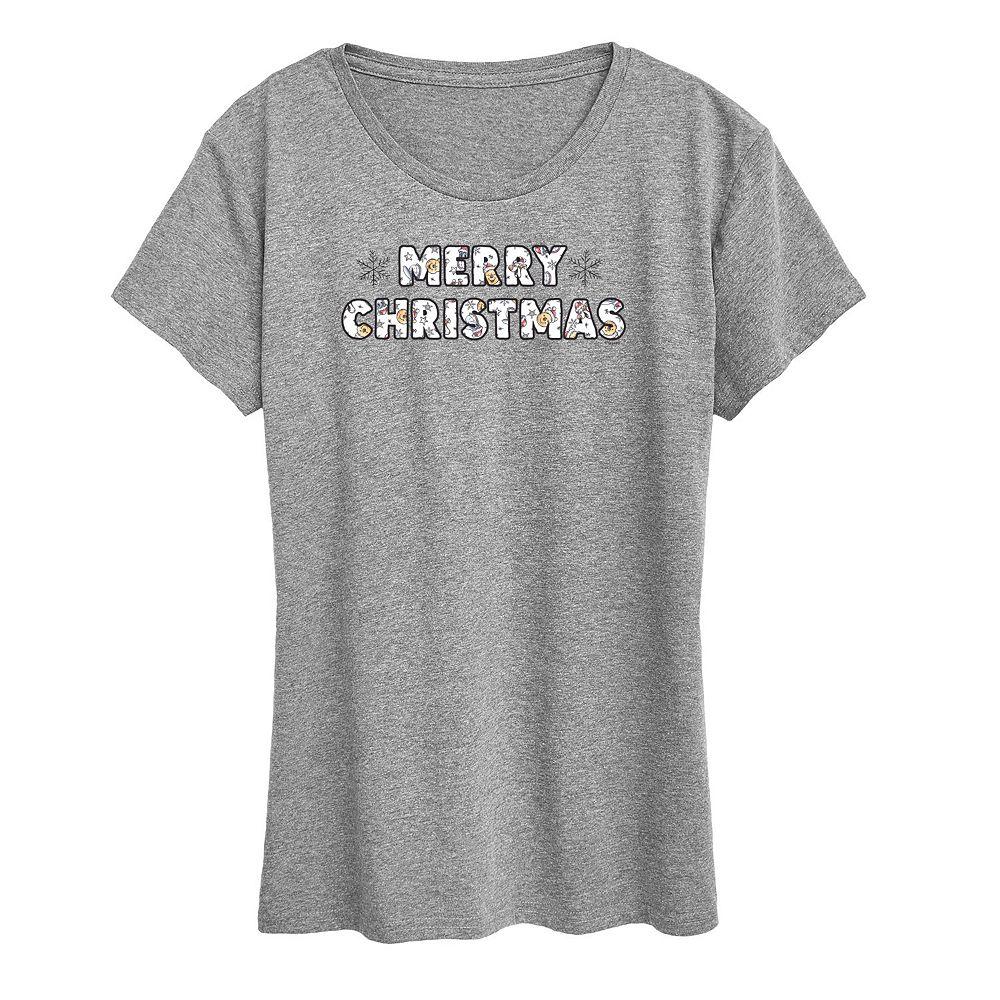 Disney's Winnie The Pooh Women's Merry Christmas Graphic Tee, Girl's,  Product Image
