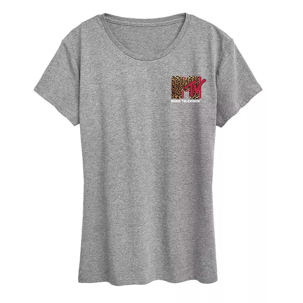 Women's MTV Logo Leopard Graphic Tee,  Product Image