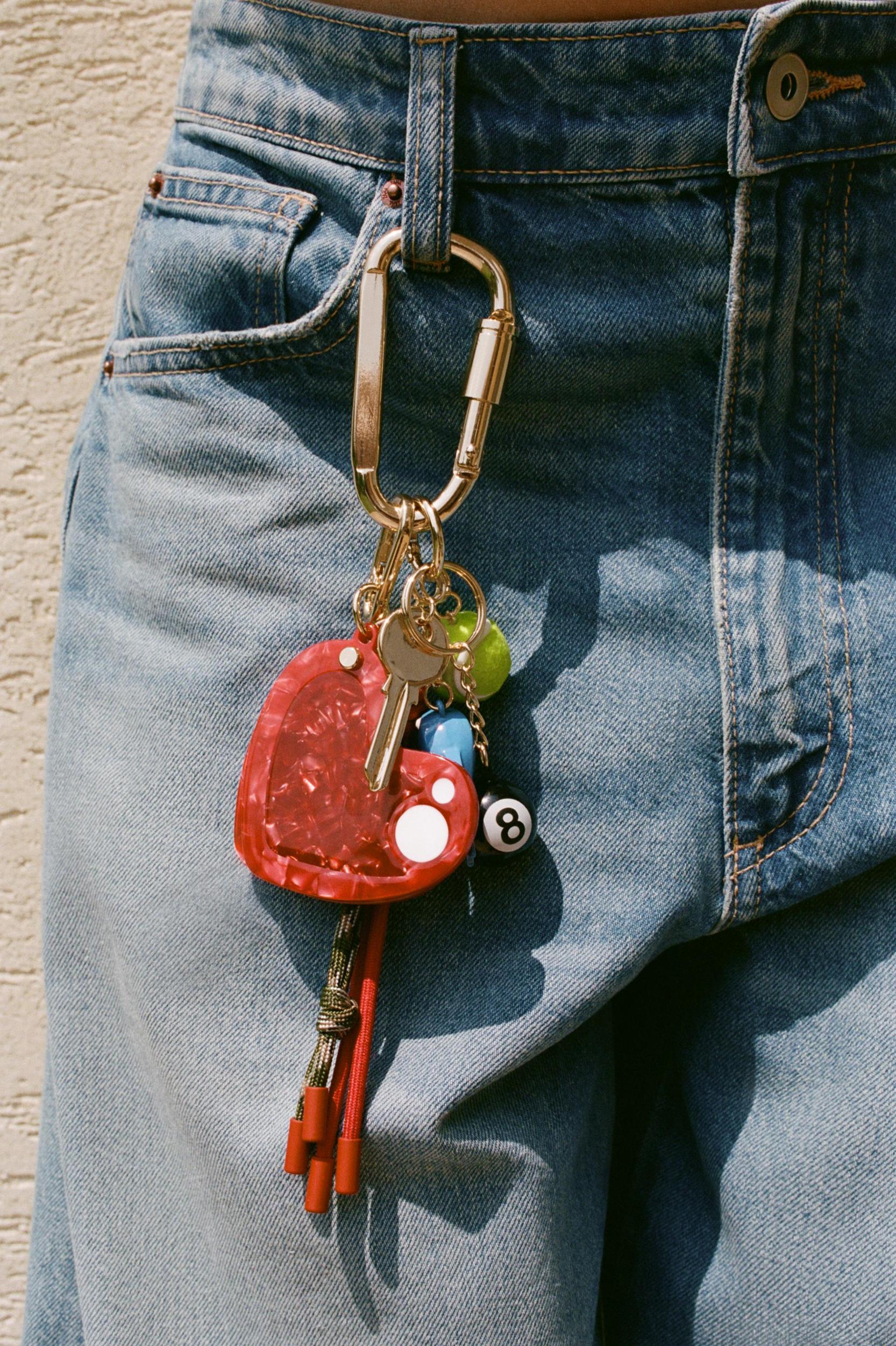 MIRROR HEART MULTI-CHARM KEYRING Product Image