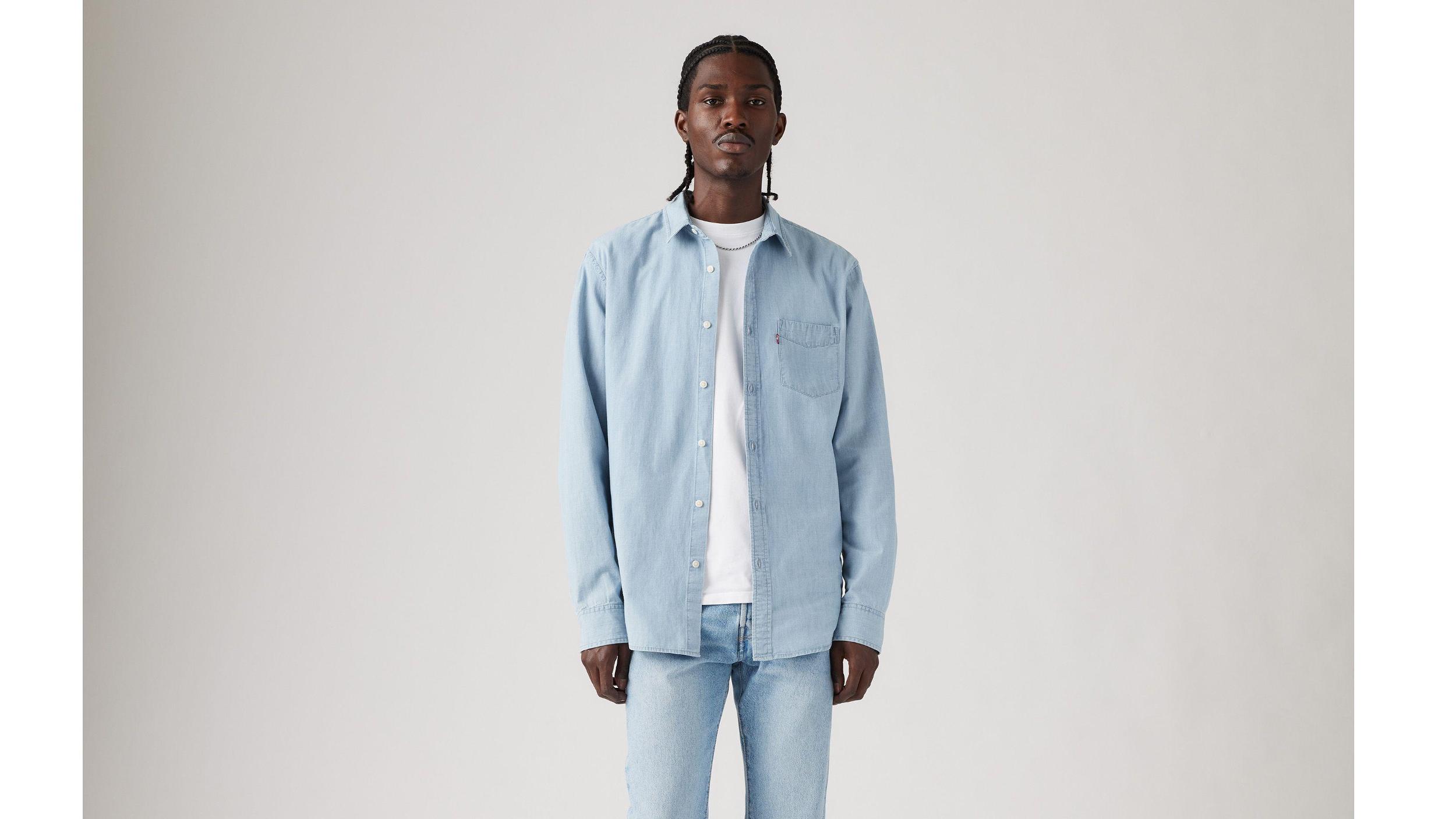 Sunset One Pocket Cotton Linen Standard Fit Shirt Product Image