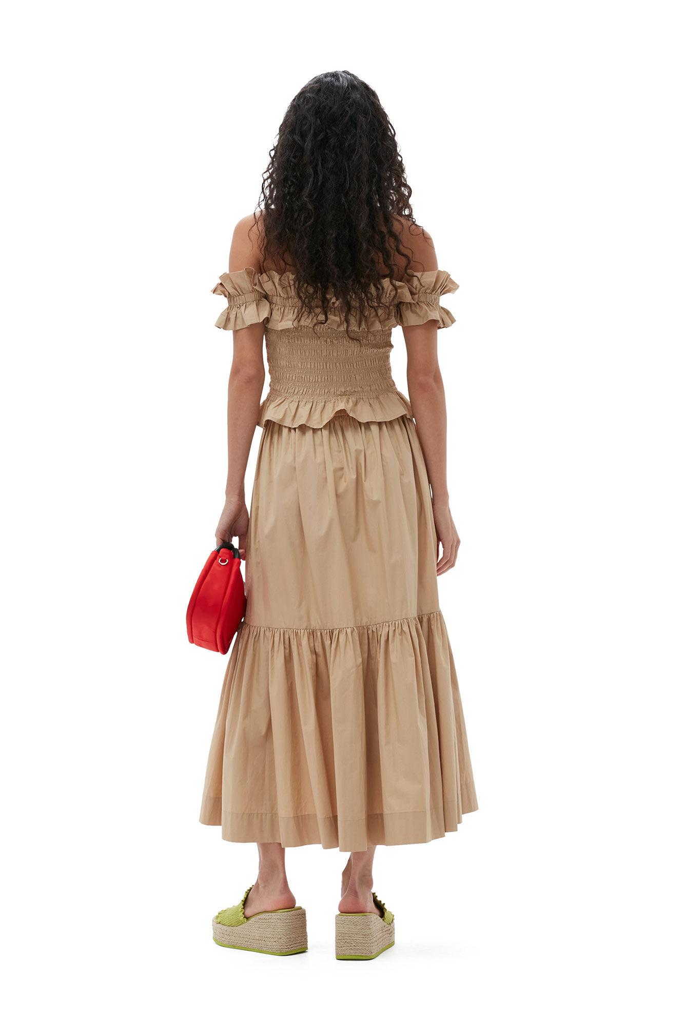 Cotton Poplin Off-Shoulder Smock Top Product Image