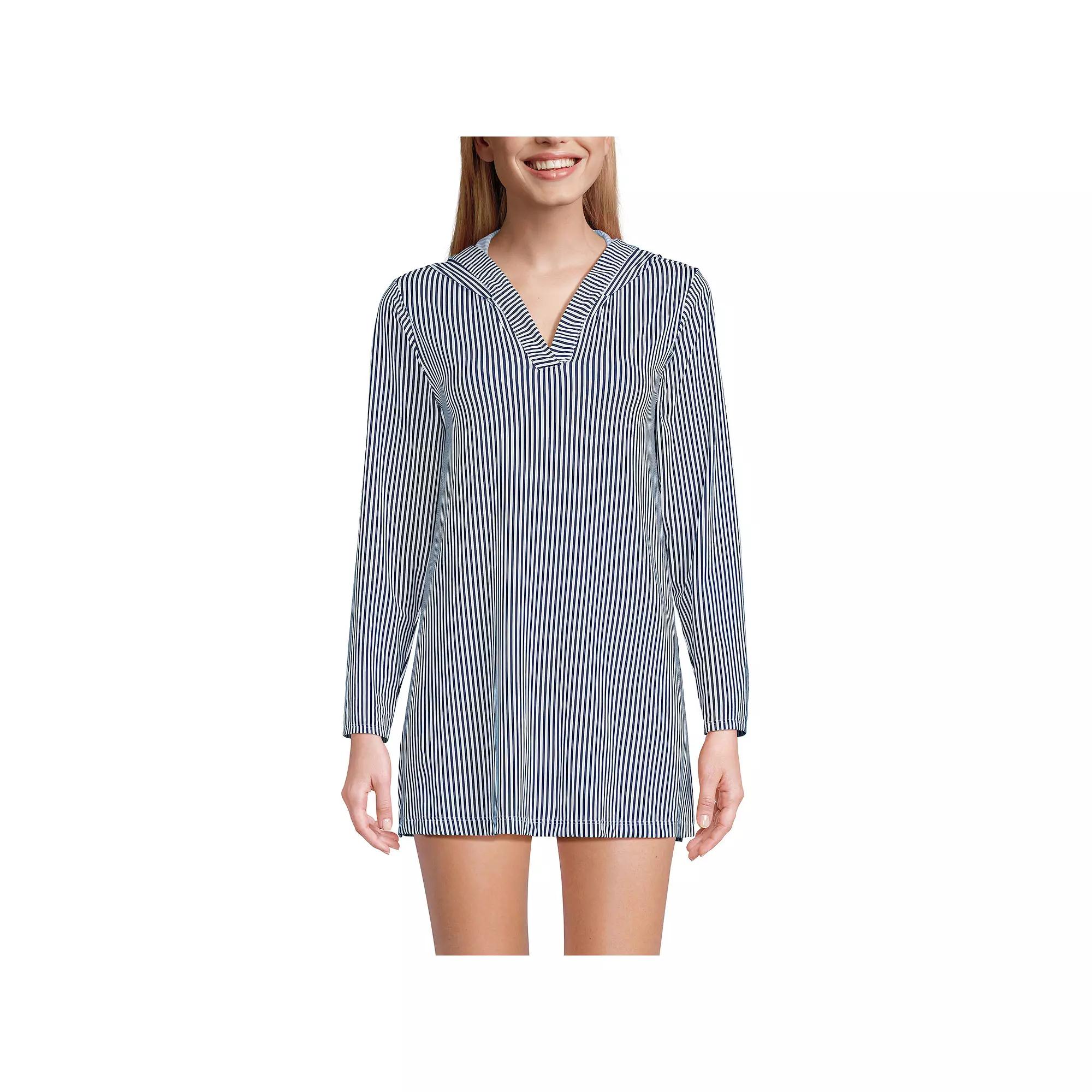 Women's Lands' End Hooded Mini Swim Cover-Up Dress,  Product Image