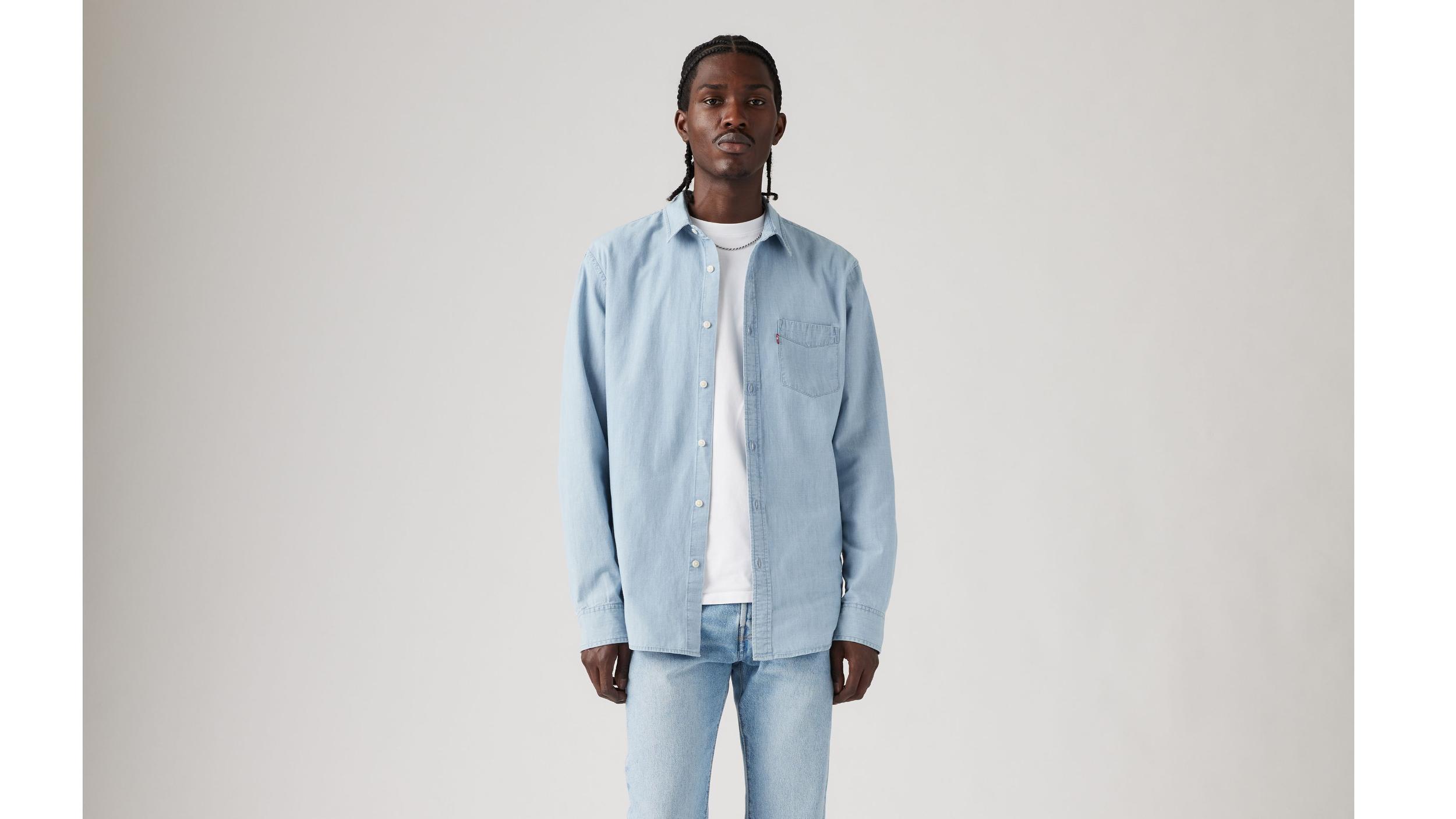 Sunset One Pocket Cotton Linen Standard Fit Shirt Product Image