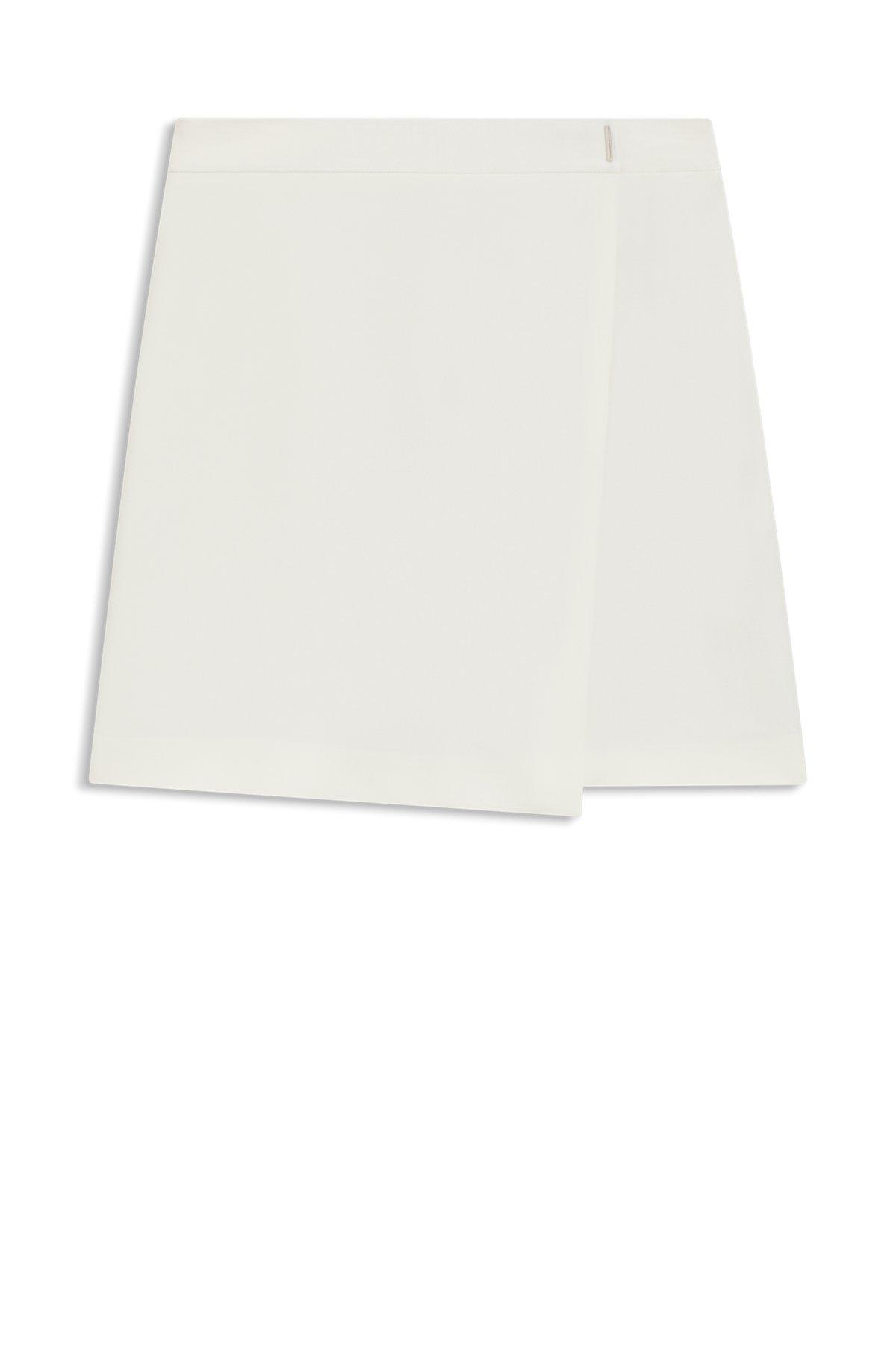 Crepe mini skirt with wrap front Product Image