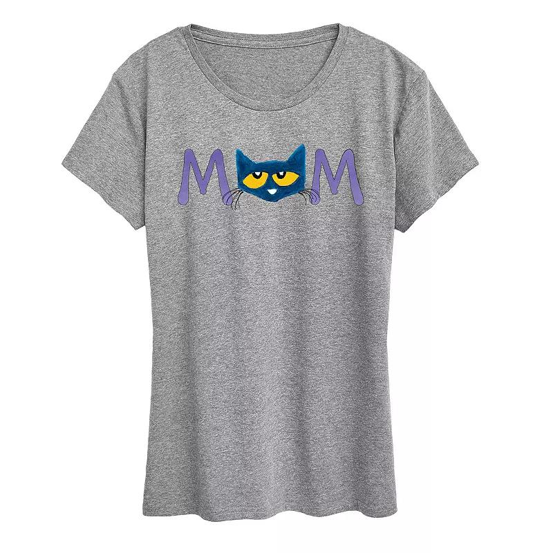 Women's Pete the Cat Face Mom Graphic Tee,  Product Image
