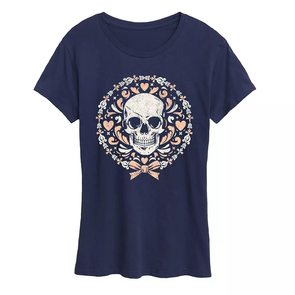Women's Coquette Skull Graphic Tee,  Product Image