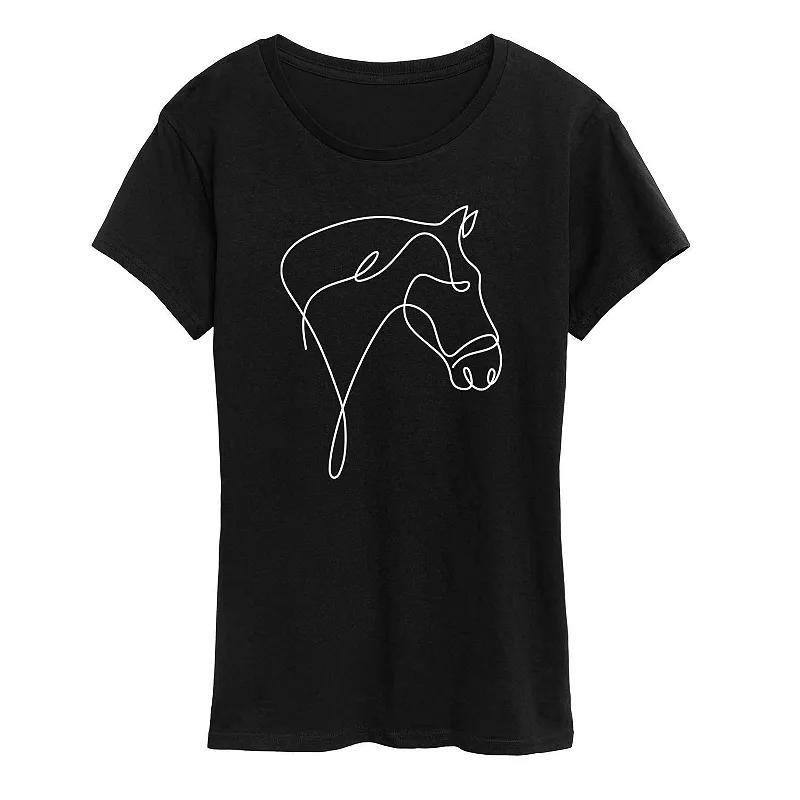 Women's Cat Face Graphic Tee, Girl's,  Product Image