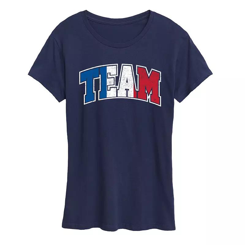 Womens Team France Graphic Tee Grey Gray Product Image