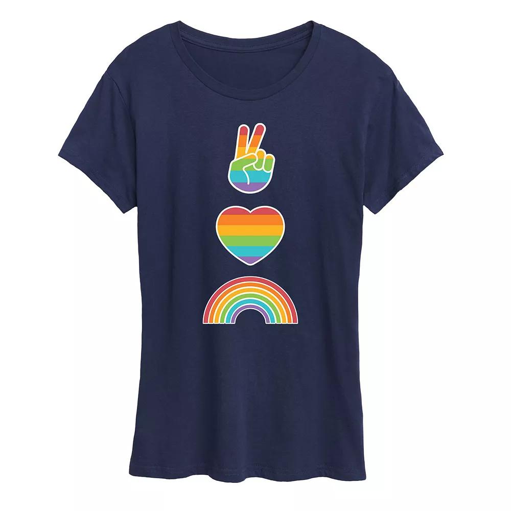 Women's Peace Love Pride Graphic Tee,  Product Image