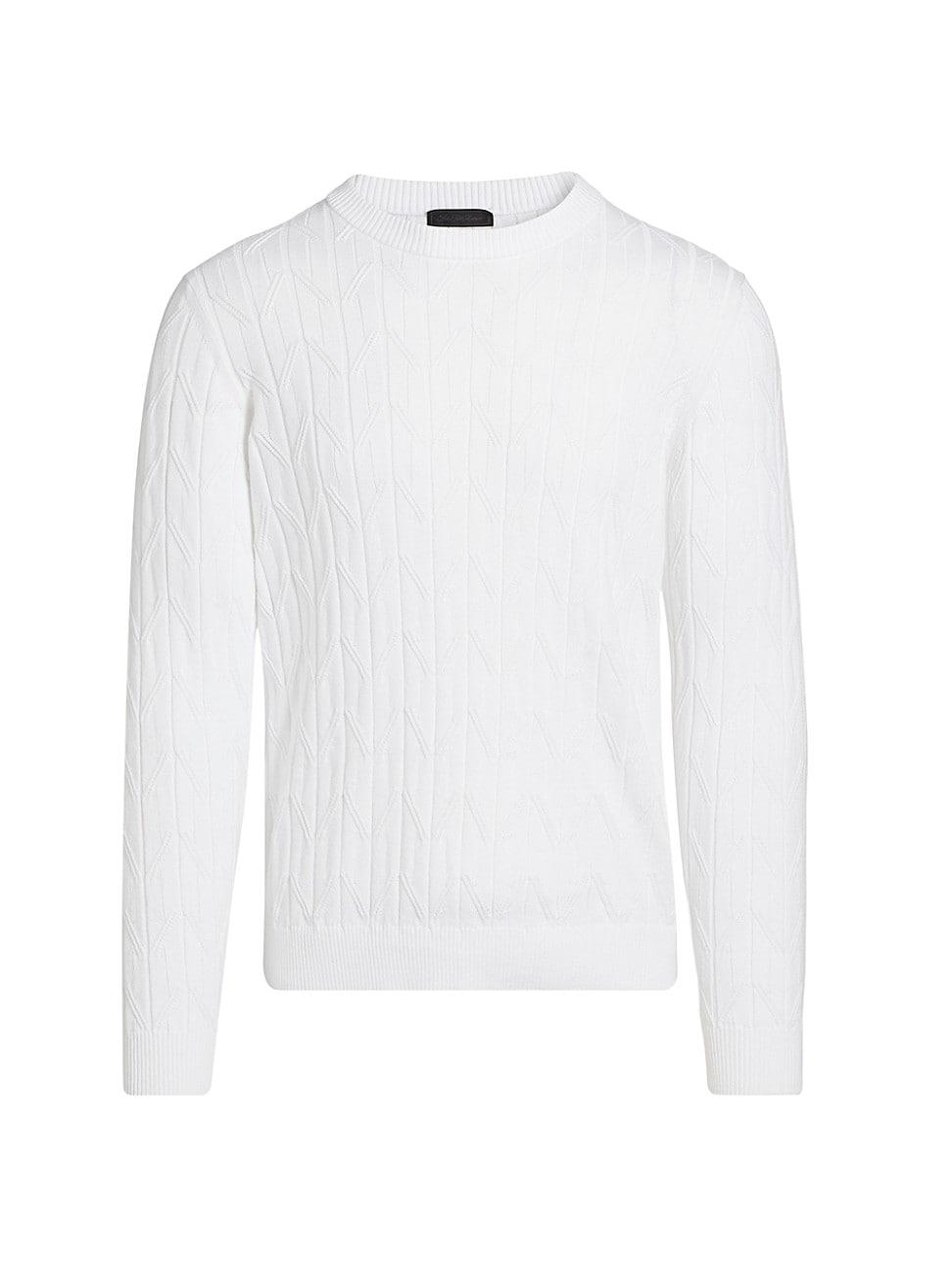 Mens COLLECTION Cable-Knit Crewneck Sweater Product Image