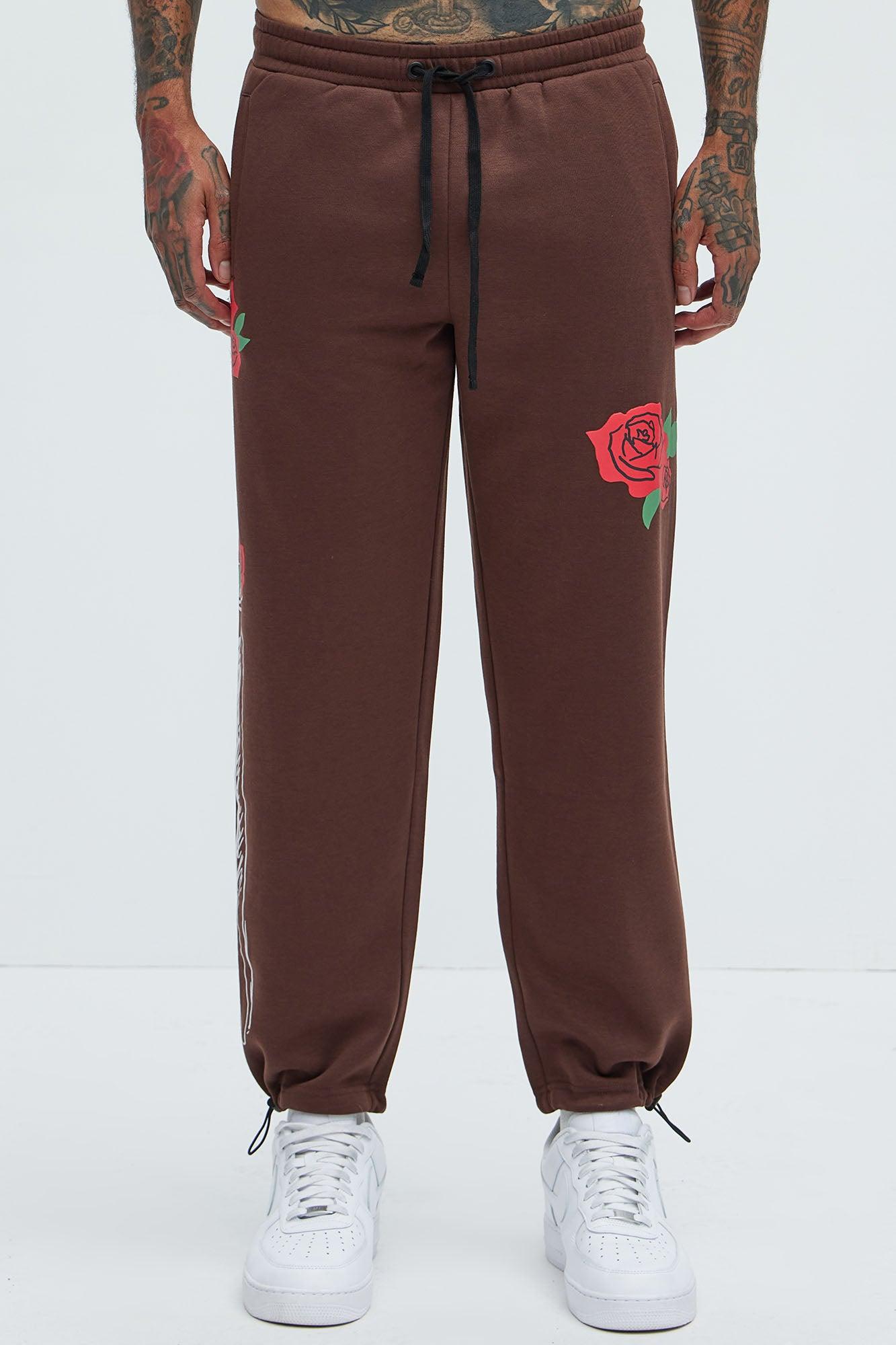 Give Me My Flowers Jogger - Brown Product Image