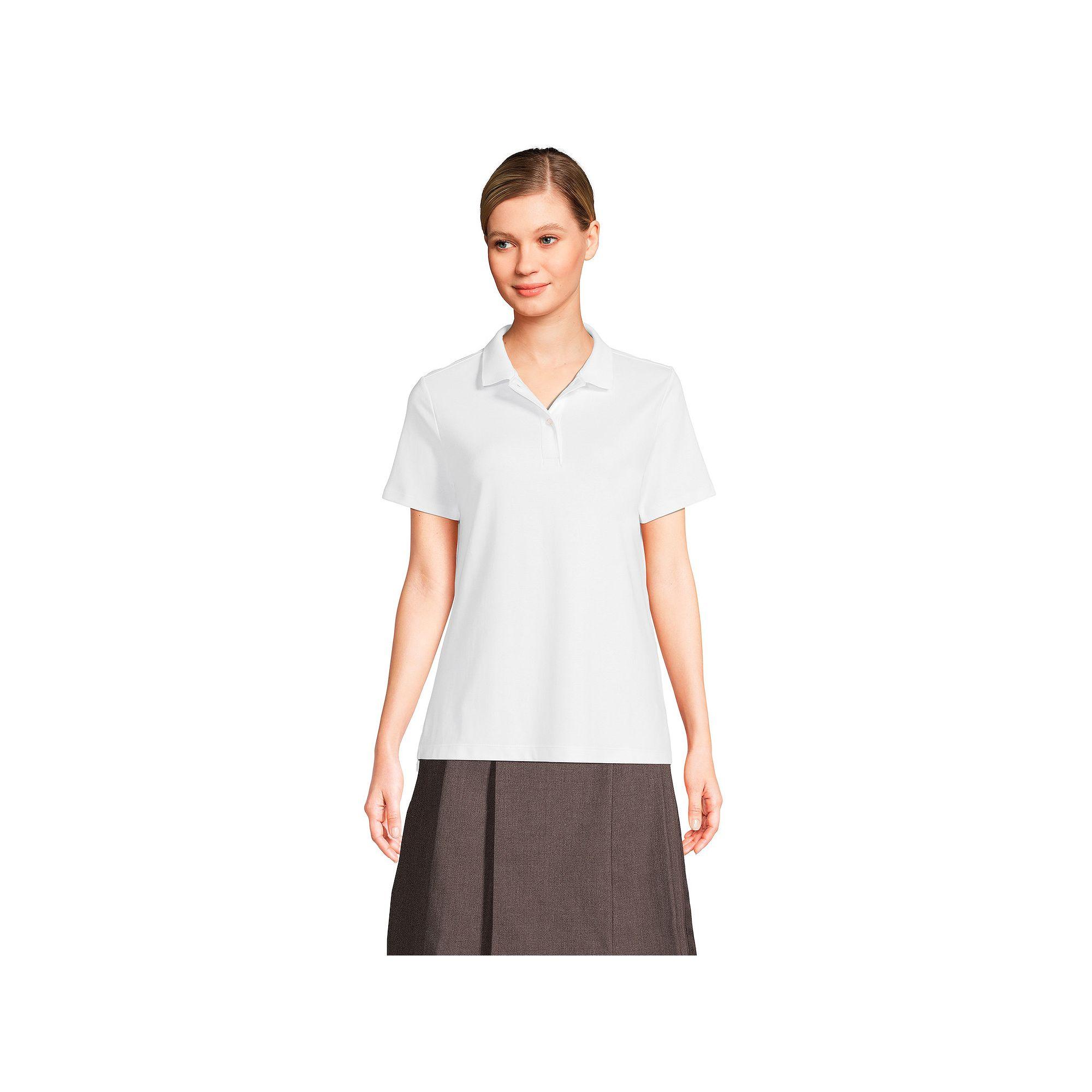 Women's Lands' End School Uniform Short Sleeve Interlock Polo Shirt,  Product Image