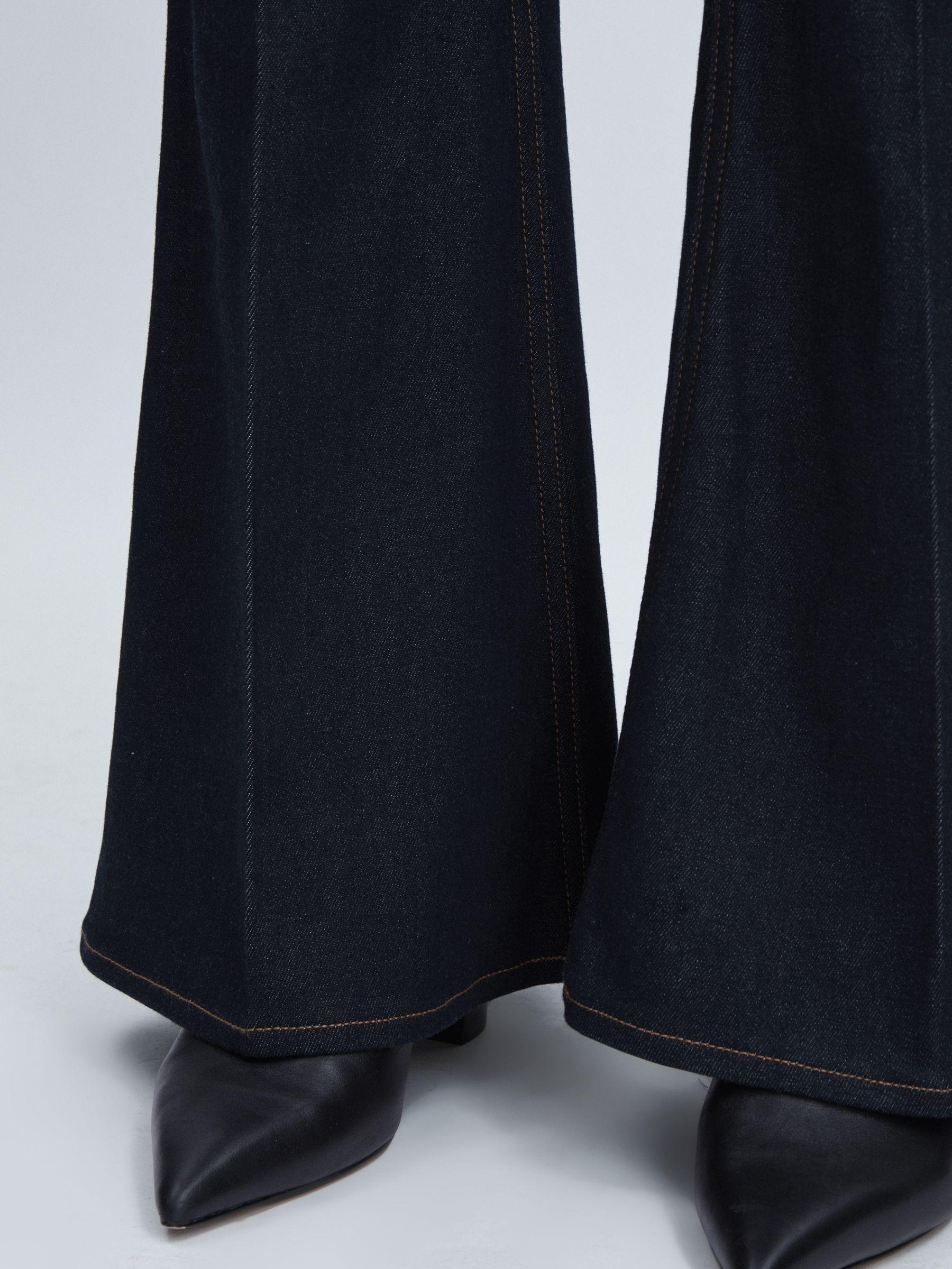 Paige Angled-Waist Flared Jeans in Kira Blue Product Image