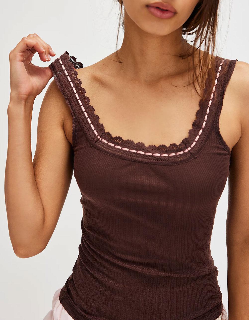 FREE PEOPLE Only You Womens Tank Top - BROWN Product Image