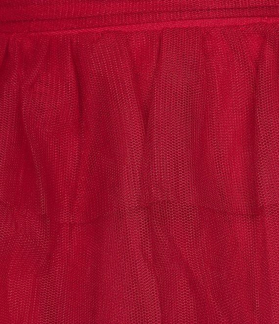 Blondie Nites Mesh 3D Ruffled Rose Sweetheart Neck Tie Back Dress Product Image