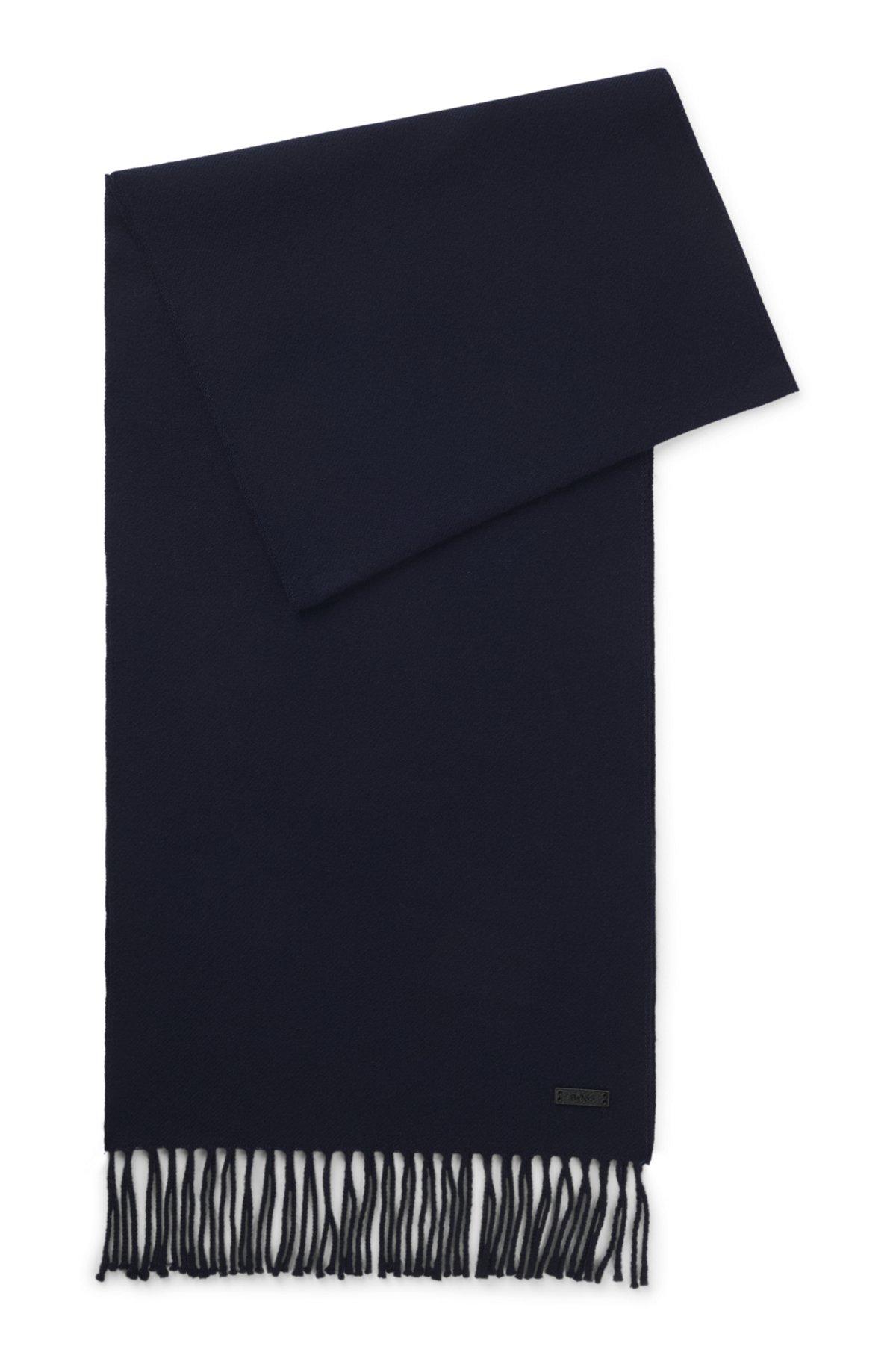 Italian-made scarf in wool with logo patch Product Image