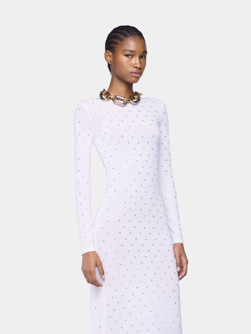 WHITE LONG DRESS IN JERSEY Product Image