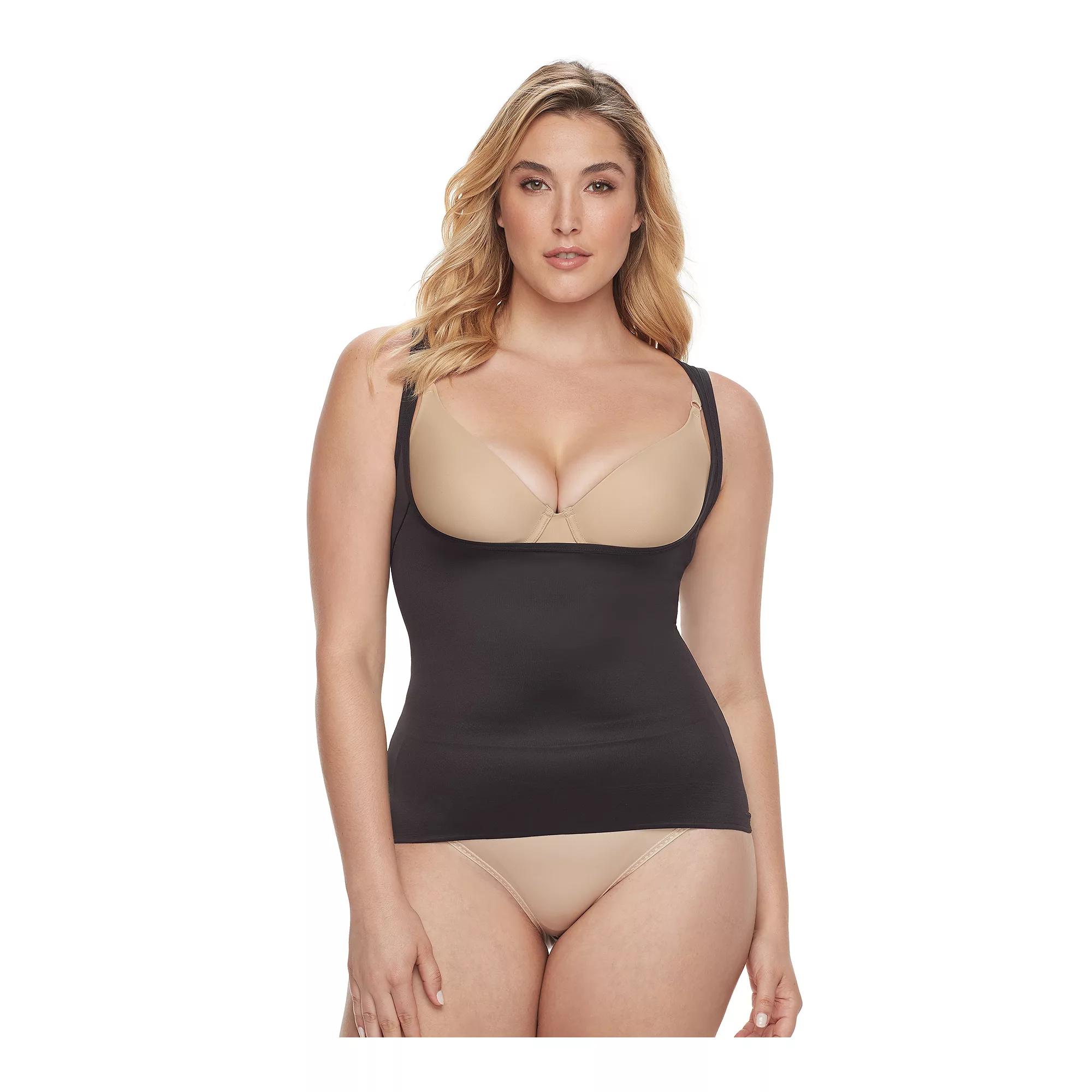 Plus Size Naomi & Nicole Firm Control Shapewear Unbelievable Comfort Step-In Torsette Camisole 7770, Womens Product Image