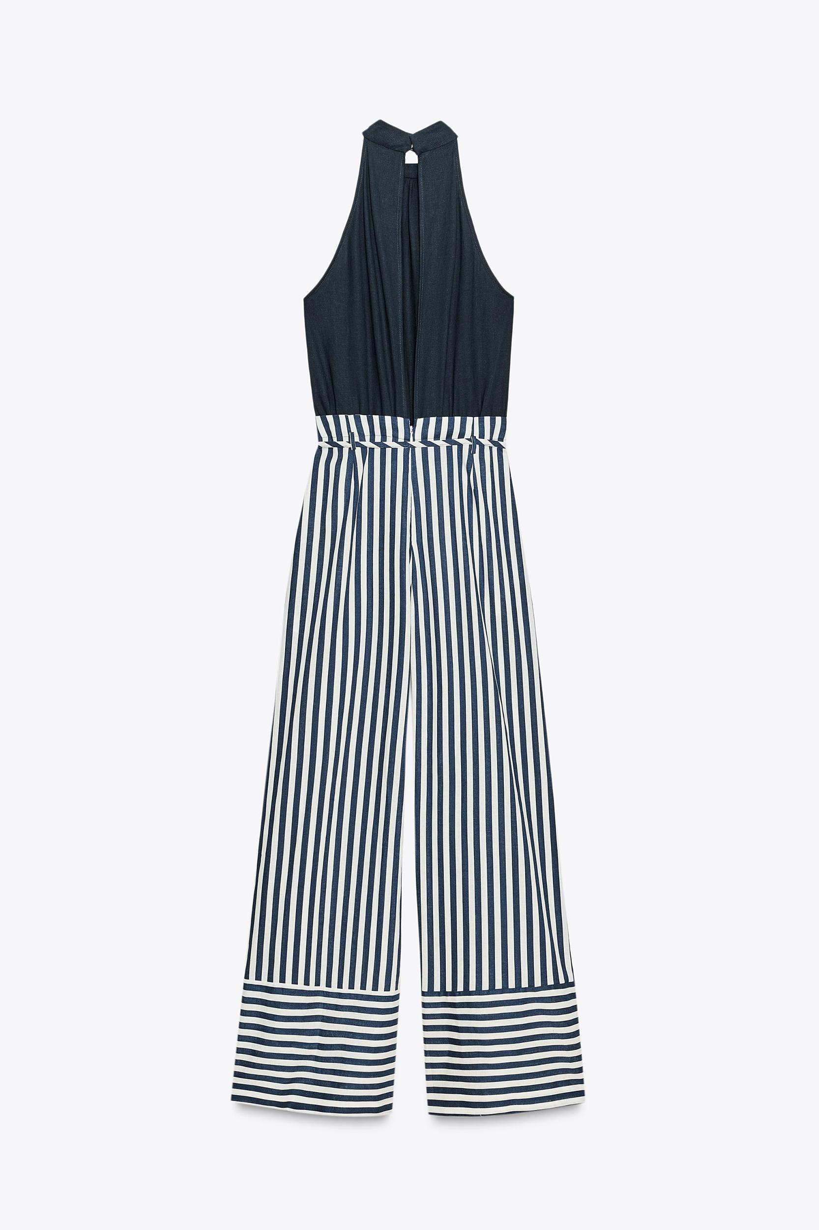 LINEN BLEND LONG JUMPSUIT Product Image