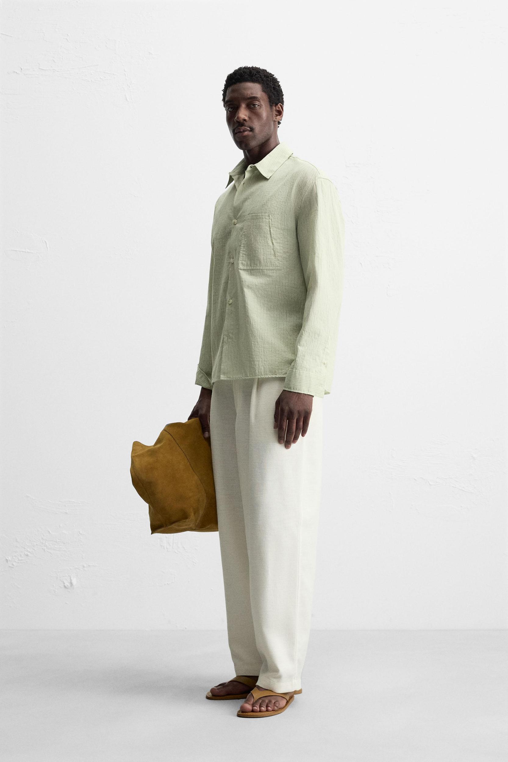 TEXTURED STRIPED SHIRT Product Image