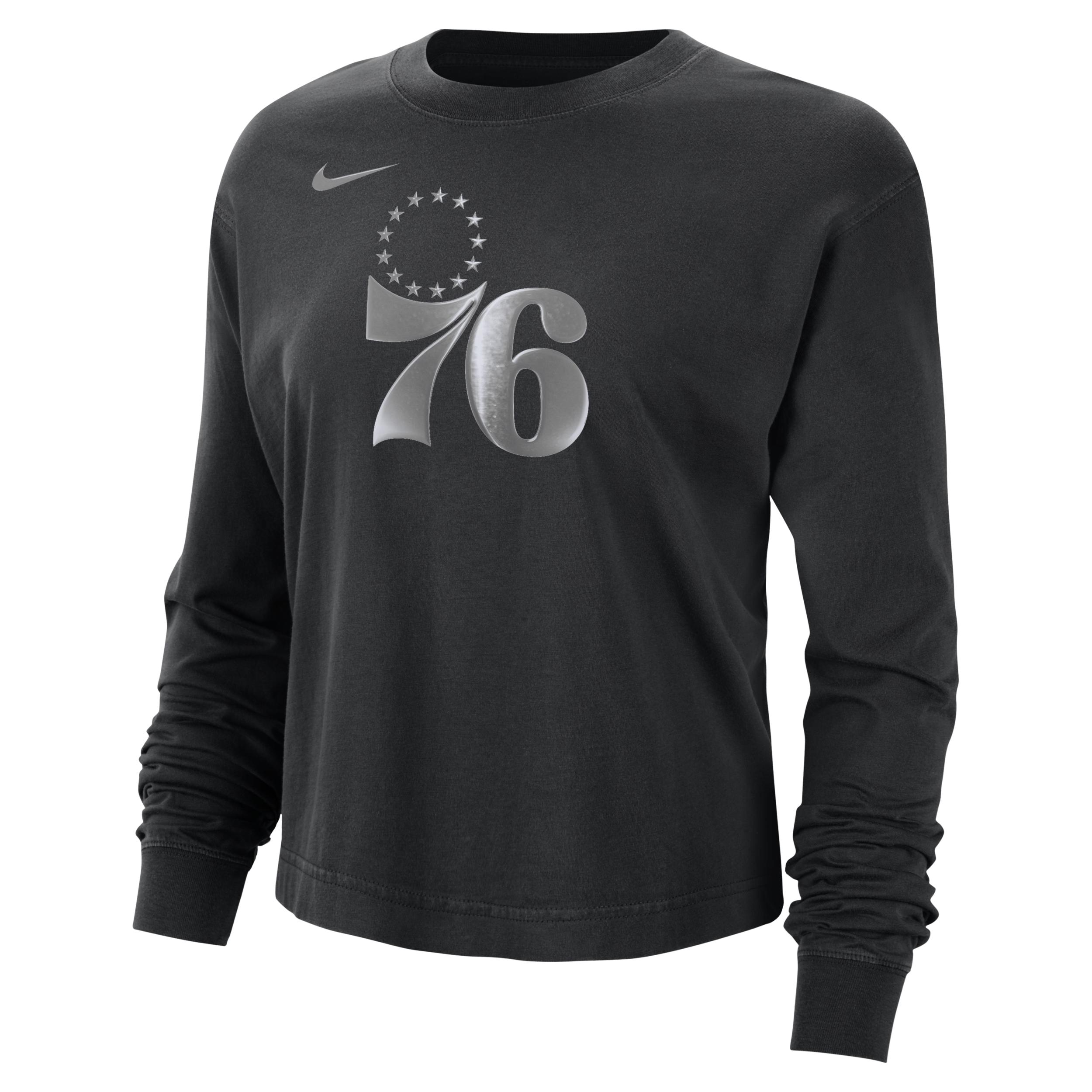 Philadelphia 76ers Courtside Nike Women's NBA Shine Boxy Long-Sleeve T-Shirt Product Image