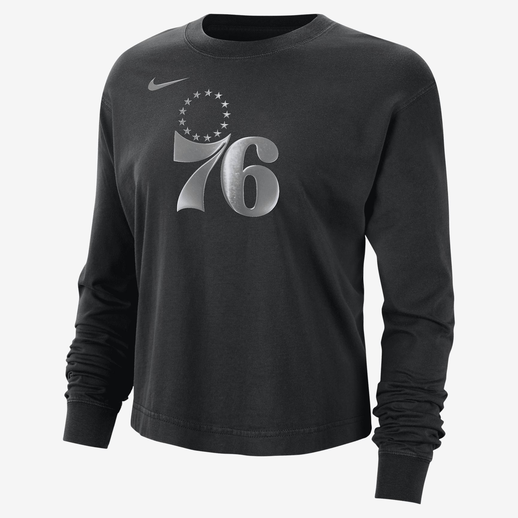 Philadelphia 76ers Courtside Nike Women's NBA Shine Boxy Long-Sleeve T-Shirt Product Image