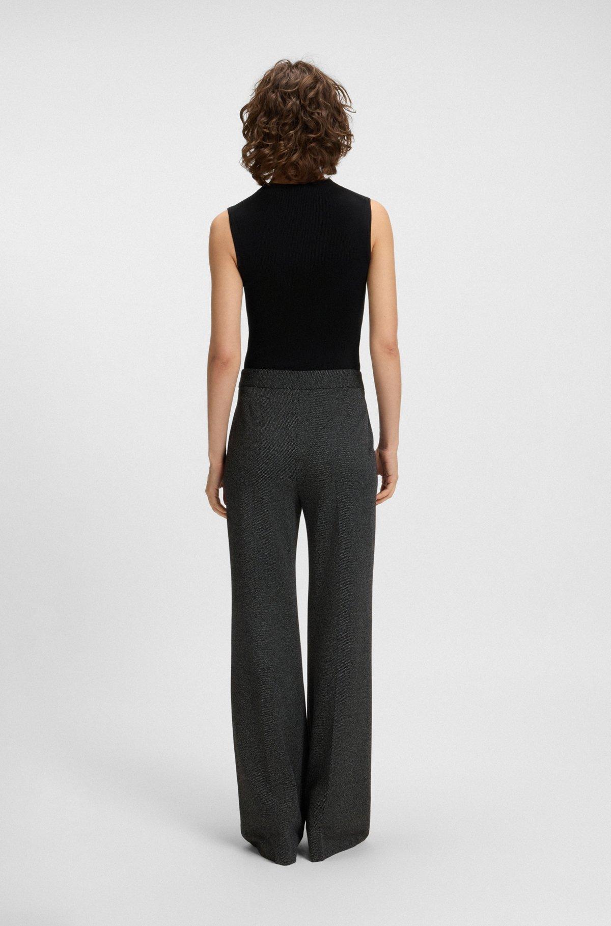 BOSS - Slim-fit pants in wool twill with stretch - Patterned Product Image