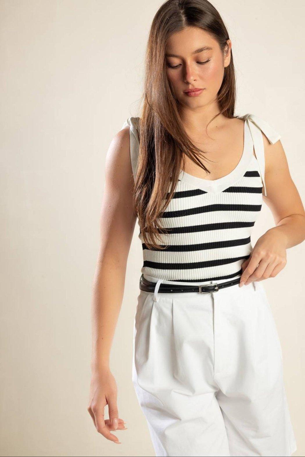 Ribbed Stripe Top Product Image