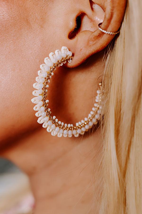 Humming Sweetly Hoop Earrings In Ivory Product Image