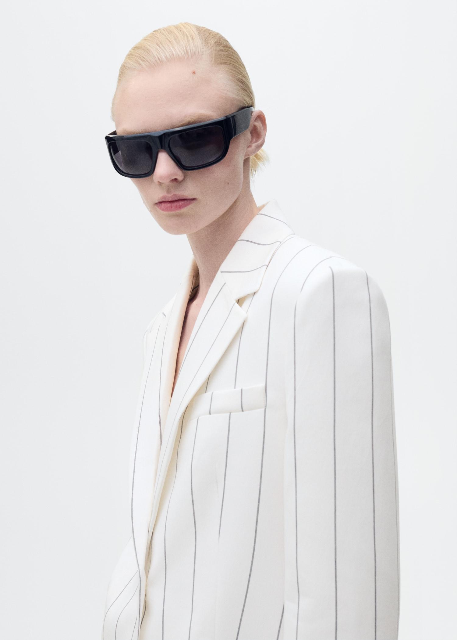 Pinstripe suit jacket - Women | MANGO USA Product Image